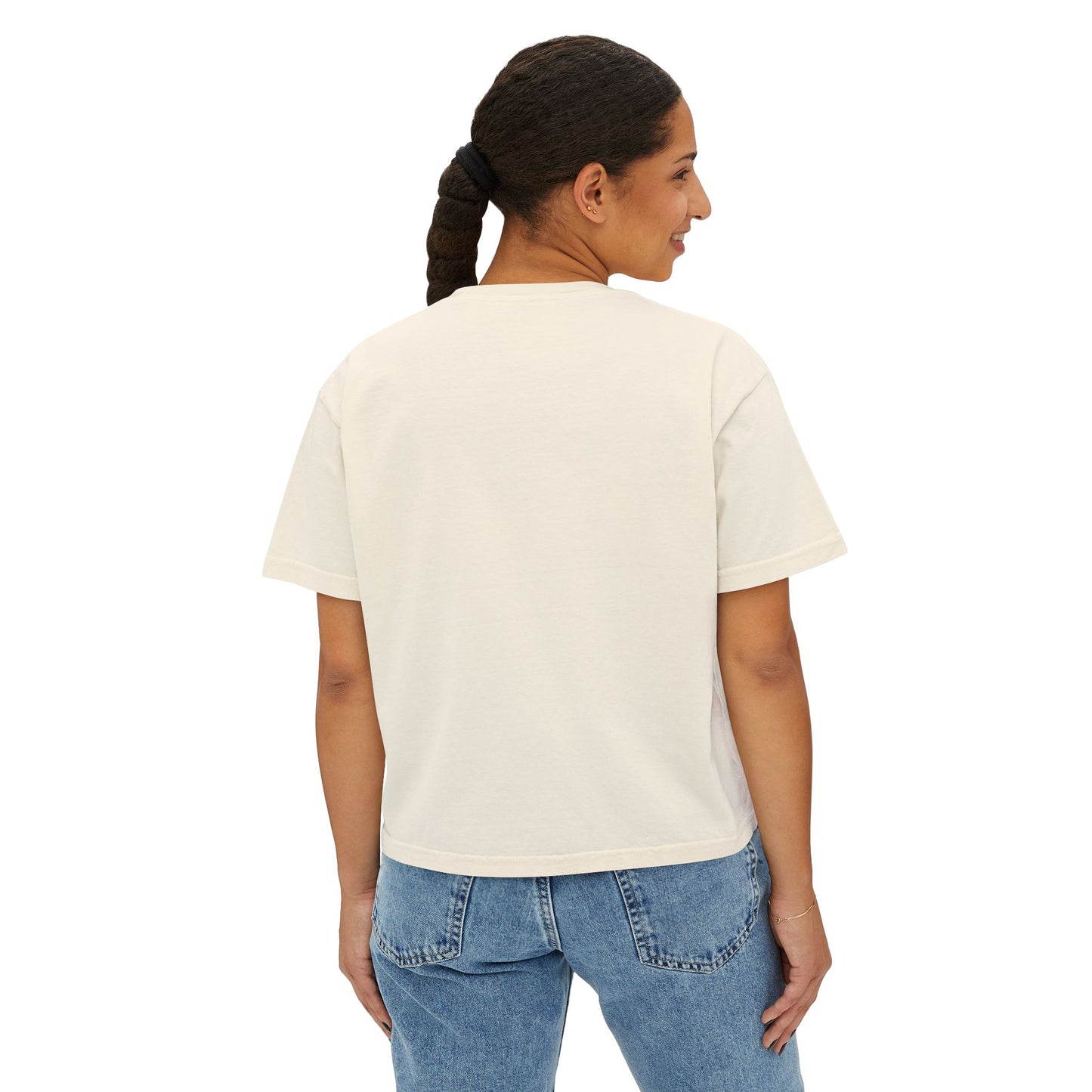 Boss Babe Boxy Tee — Retro Bubble Letter Graphic Cropped T‑Shirt