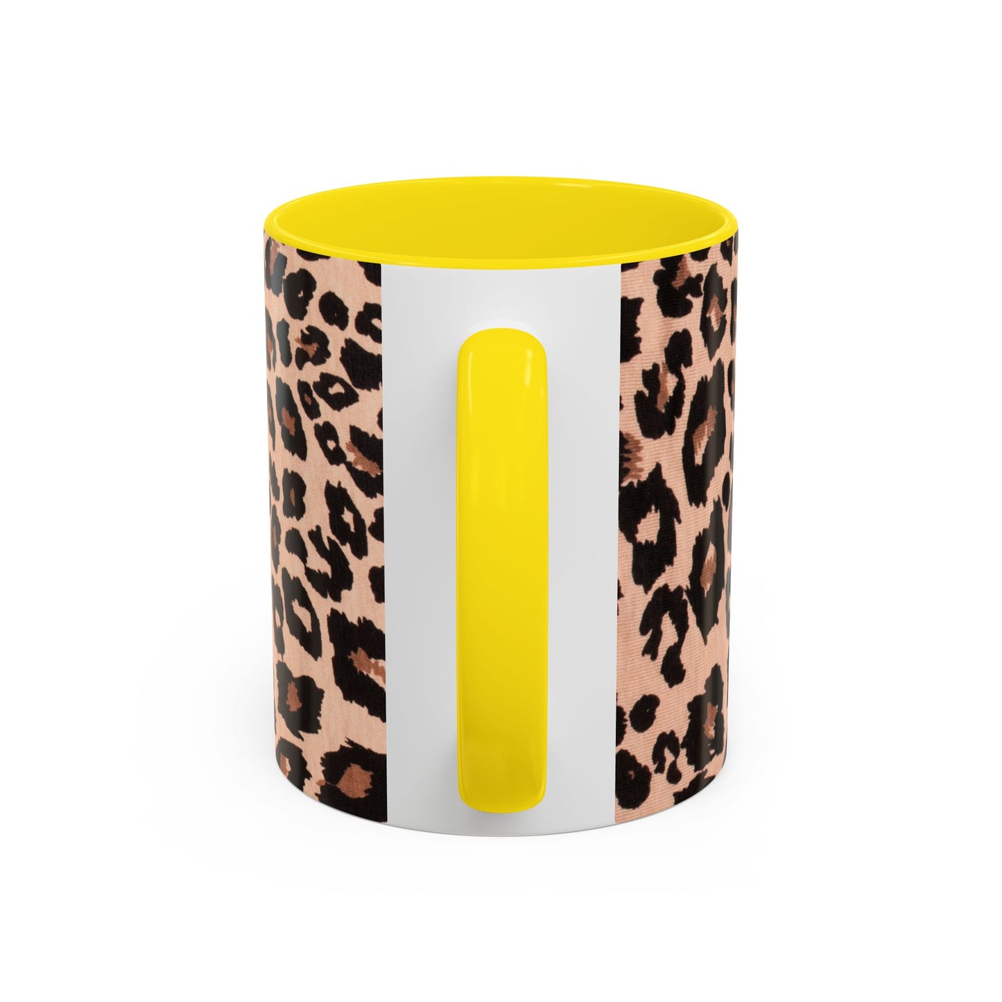 Leopard Print Accent Coffee Mug – 11/15oz Stylish Animal Print Ceramic Cup