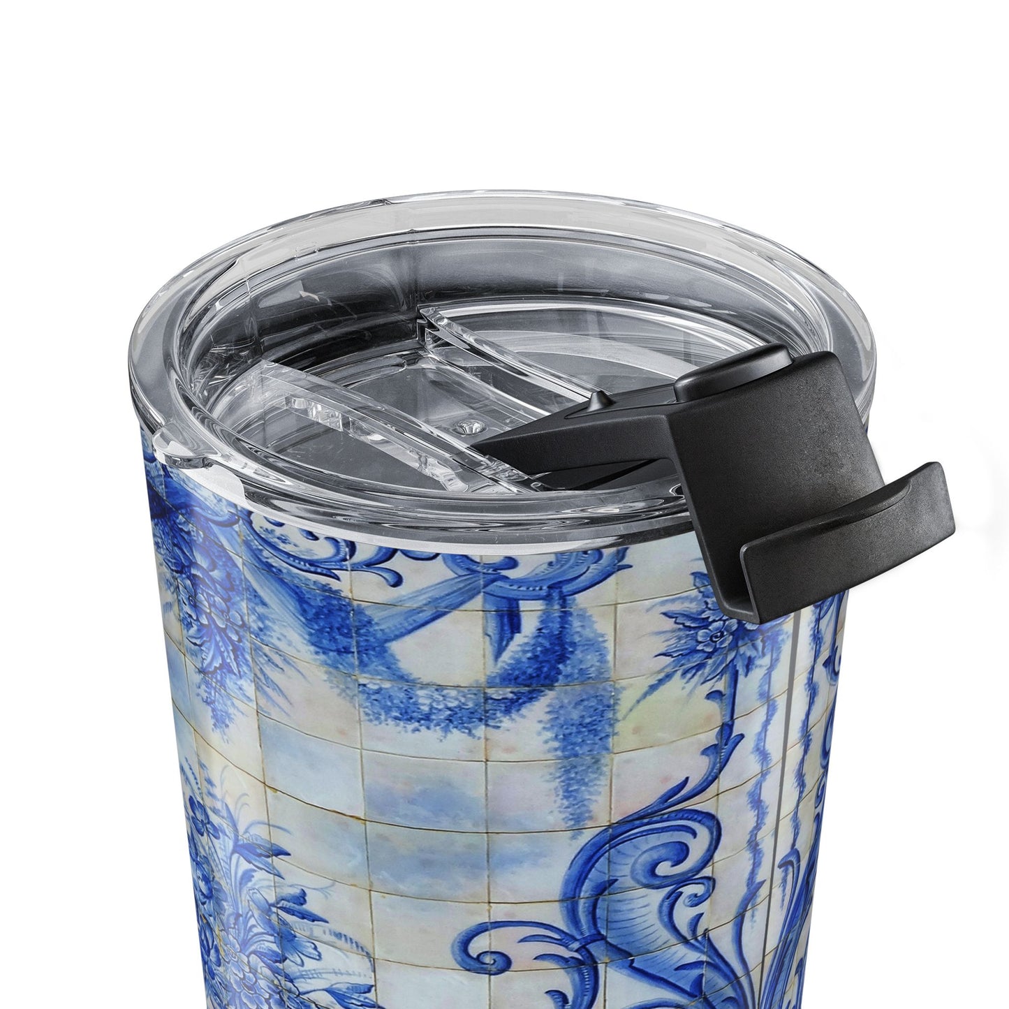 Blue Delft Ceramic Pattern Tumbler — 20oz Insulated Travel Cup