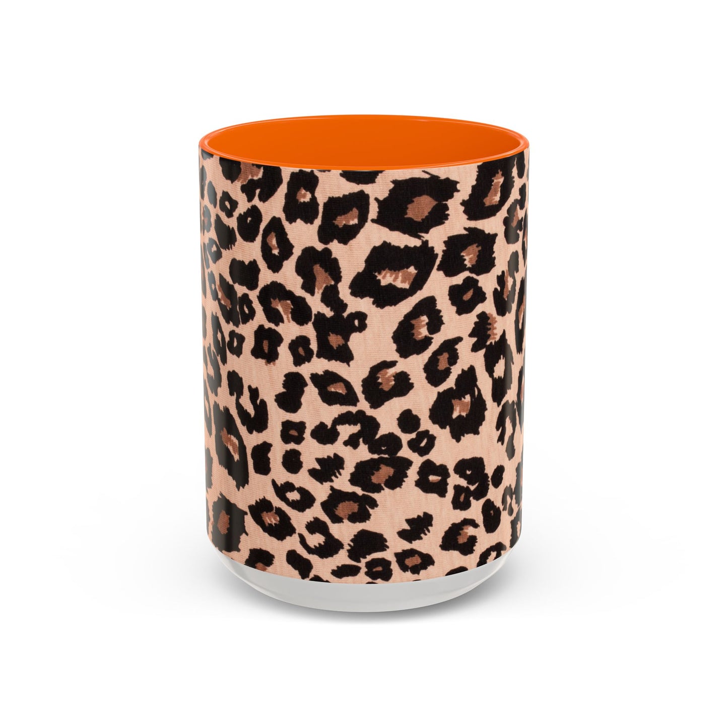Leopard Print Accent Coffee Mug – 11/15oz Stylish Animal Print Ceramic Cup