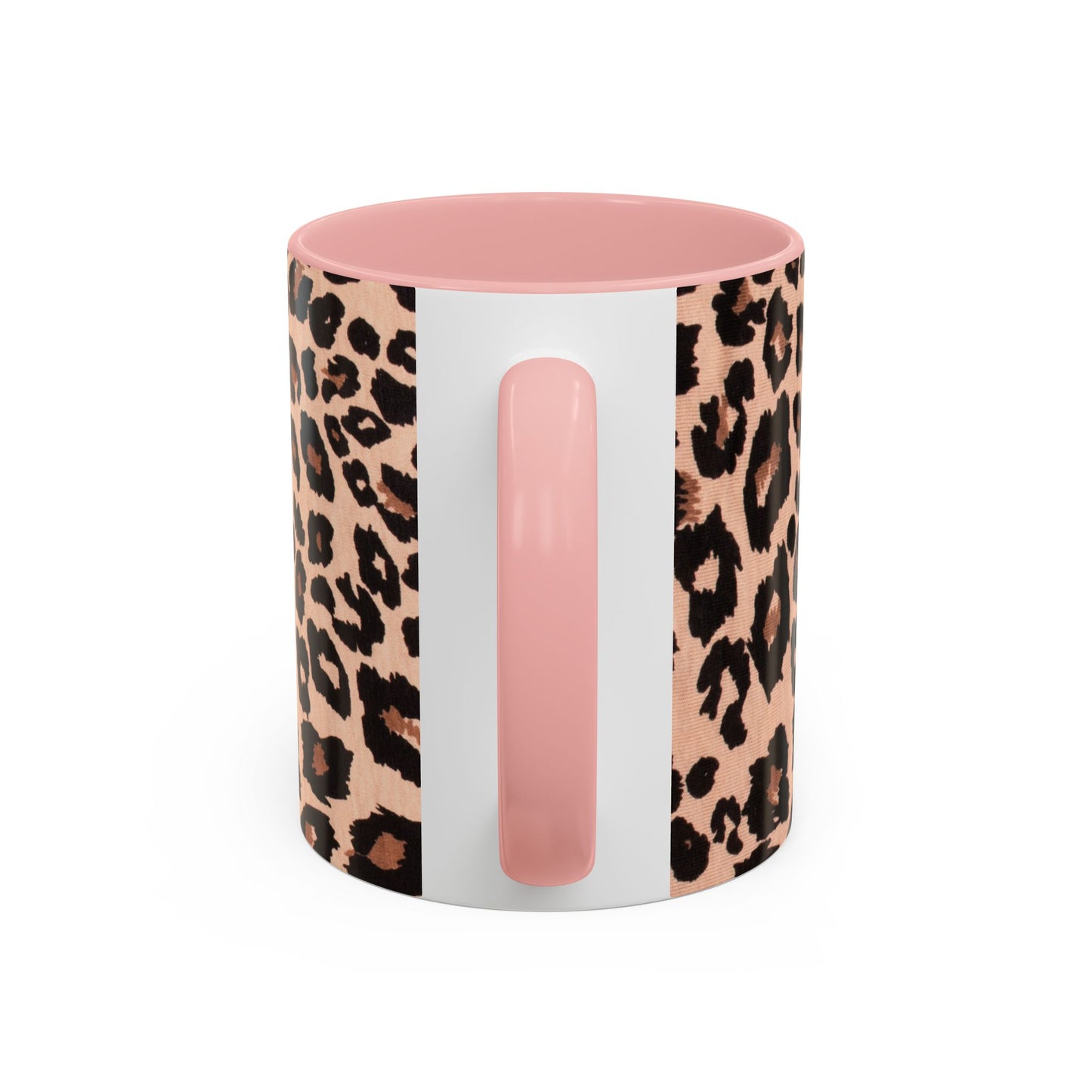 Leopard Print Accent Coffee Mug – 11/15oz Stylish Animal Print Ceramic Cup