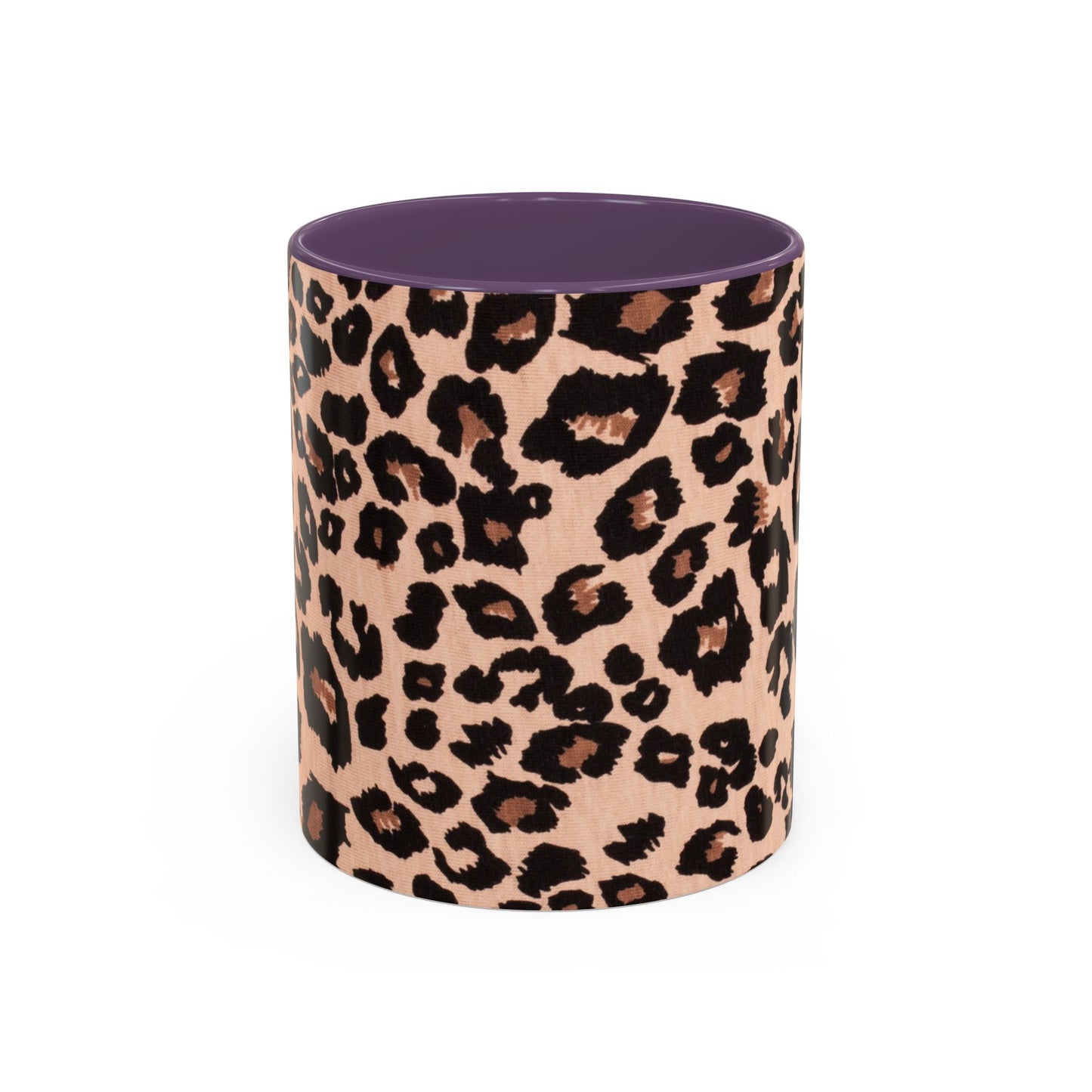 Leopard Print Accent Coffee Mug – 11/15oz Stylish Animal Print Ceramic Cup