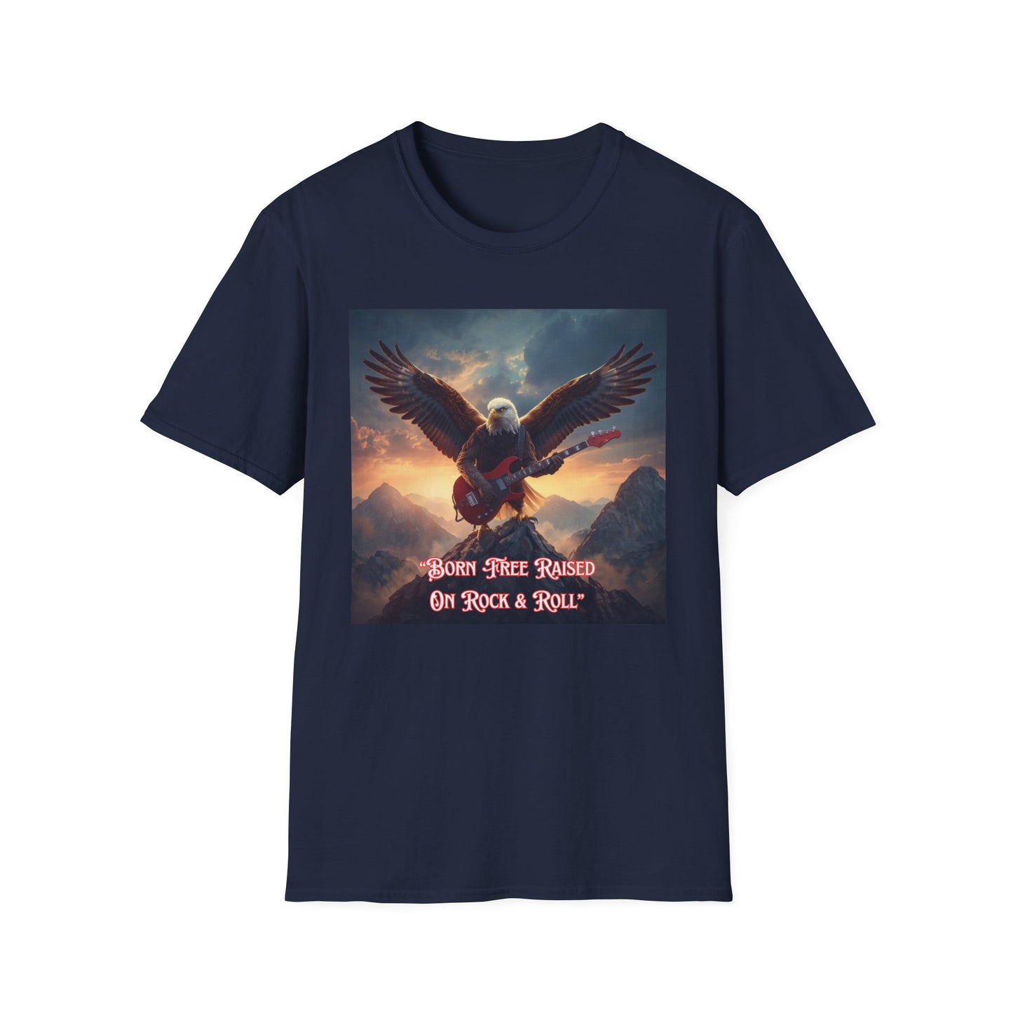Rock & Roll Eagle T-Shirt — Born, Raised on Rock & Roll Graphic Tee