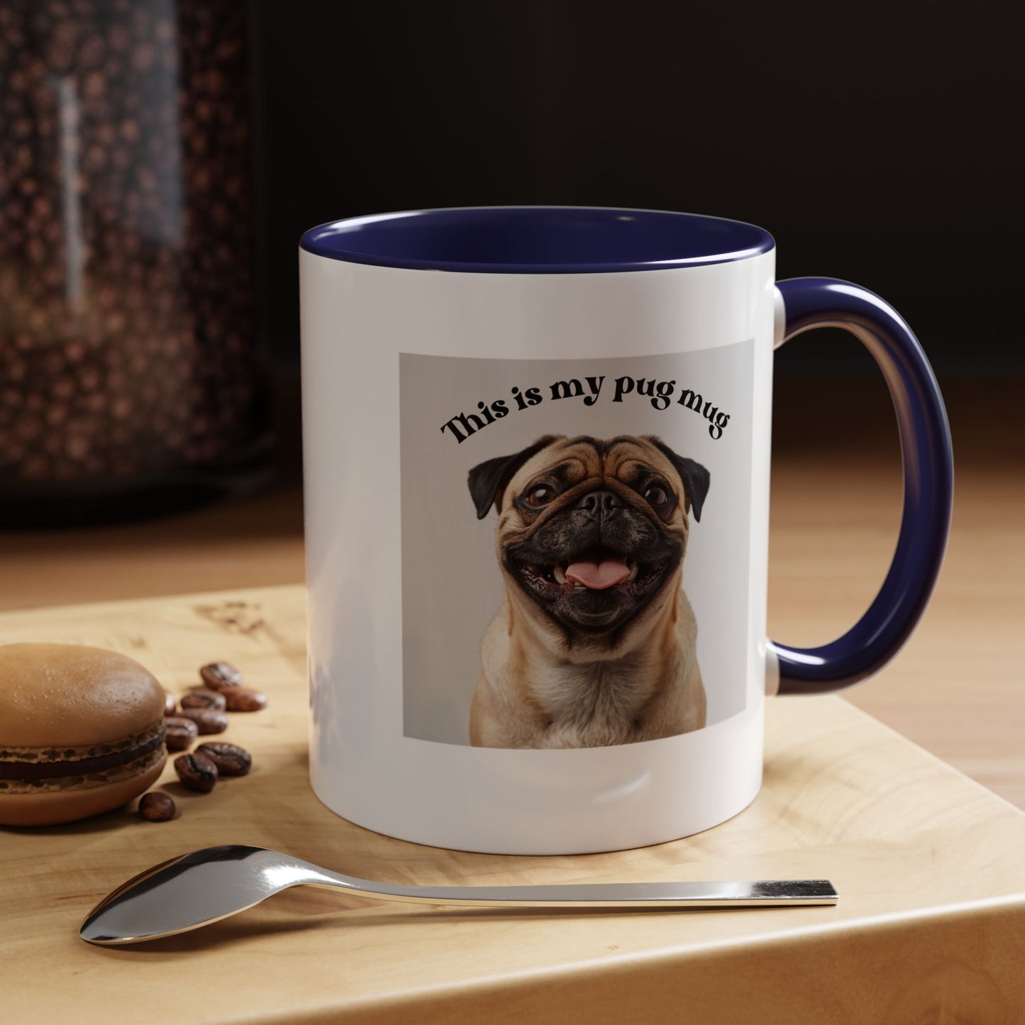 Pug Coffee Mug — "This is my pug mug" Accent Ceramic Cup (11/15oz)