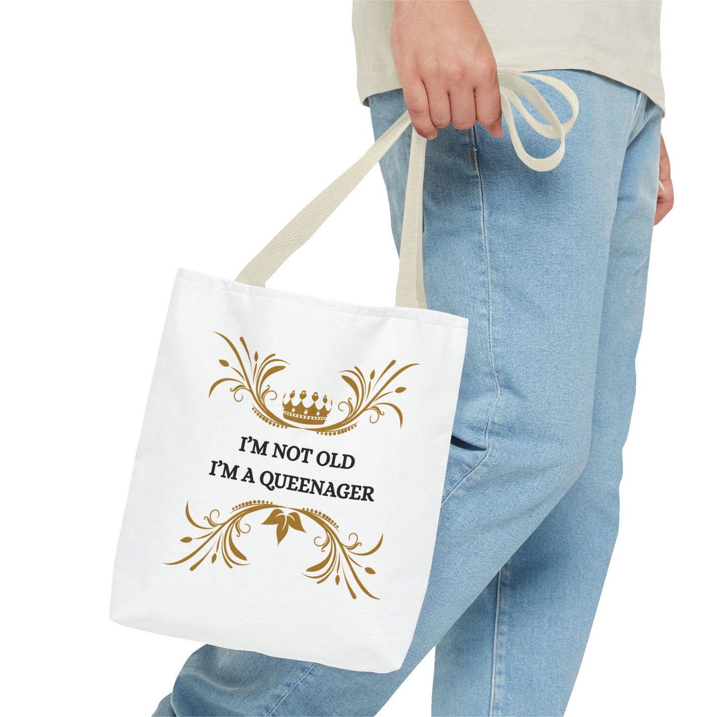 Queenager Tote Bag — “I’m Not Old I’m a Queenager” Gift Tote