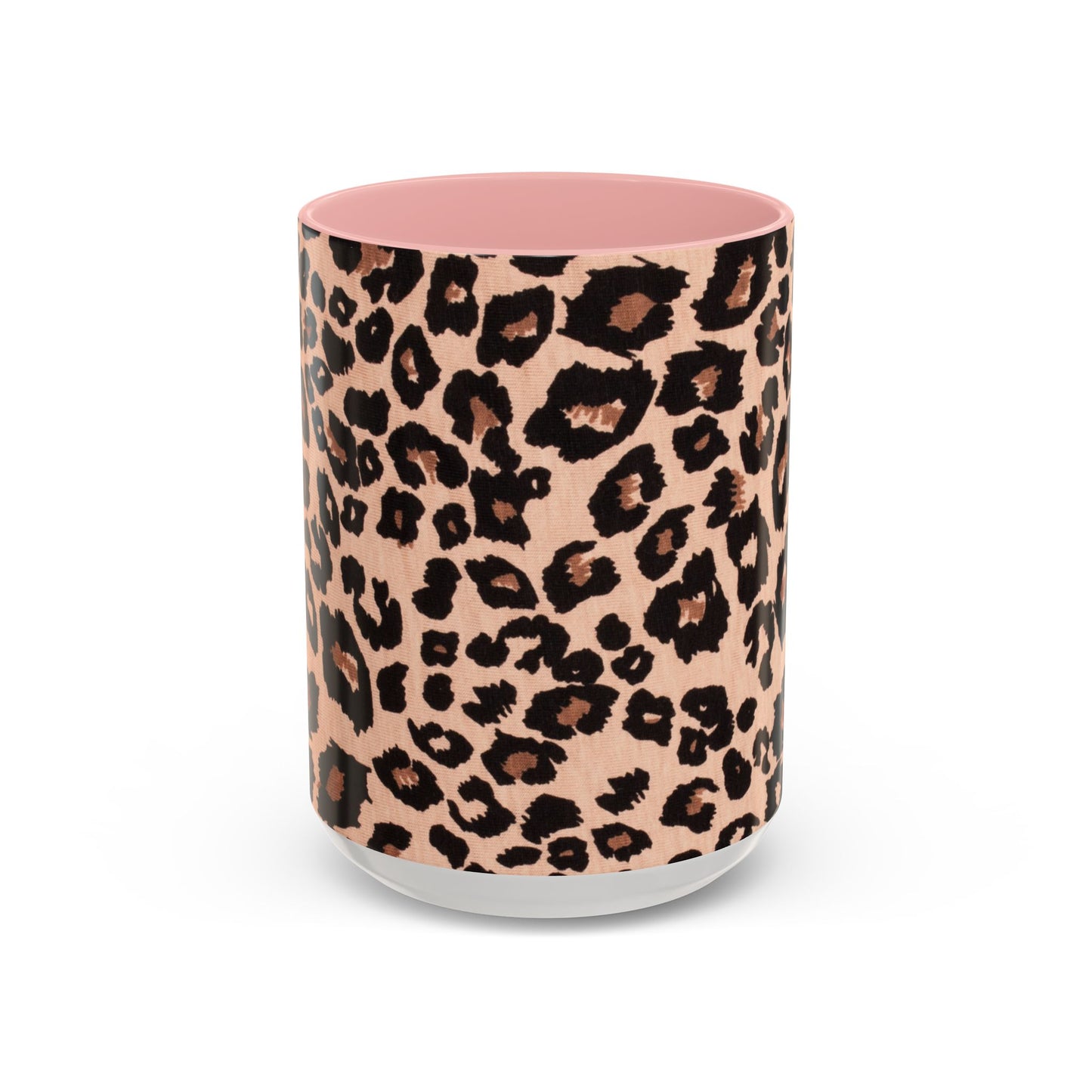 Leopard Print Accent Coffee Mug – 11/15oz Stylish Animal Print Ceramic Cup