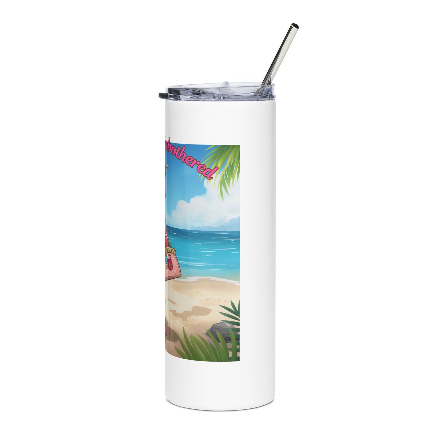 Flamingo Beach Tumbler — 'Sunshine & Cocktails' 20oz Stainless Steel Travel Cup