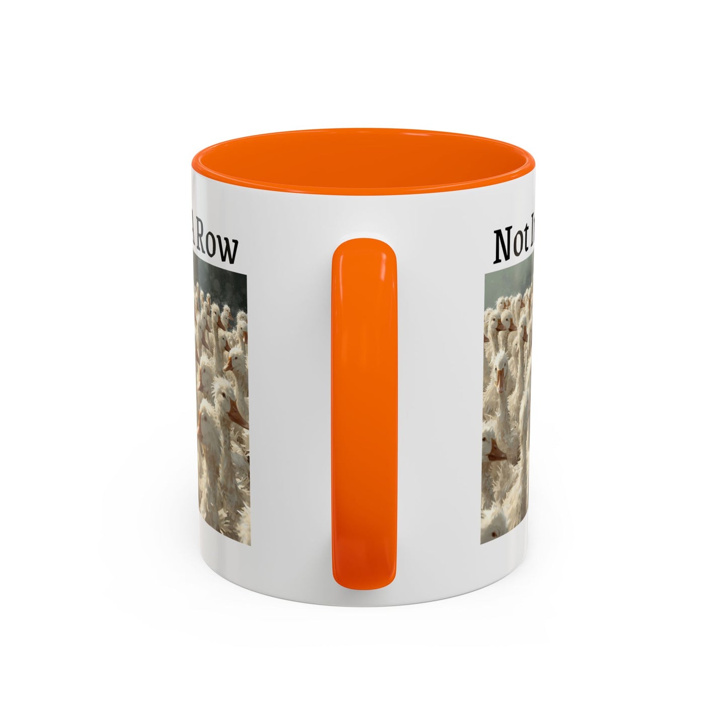 Not In A Row Coffee Mug — Funny Duck Flock Accent Mug (11/15oz)
