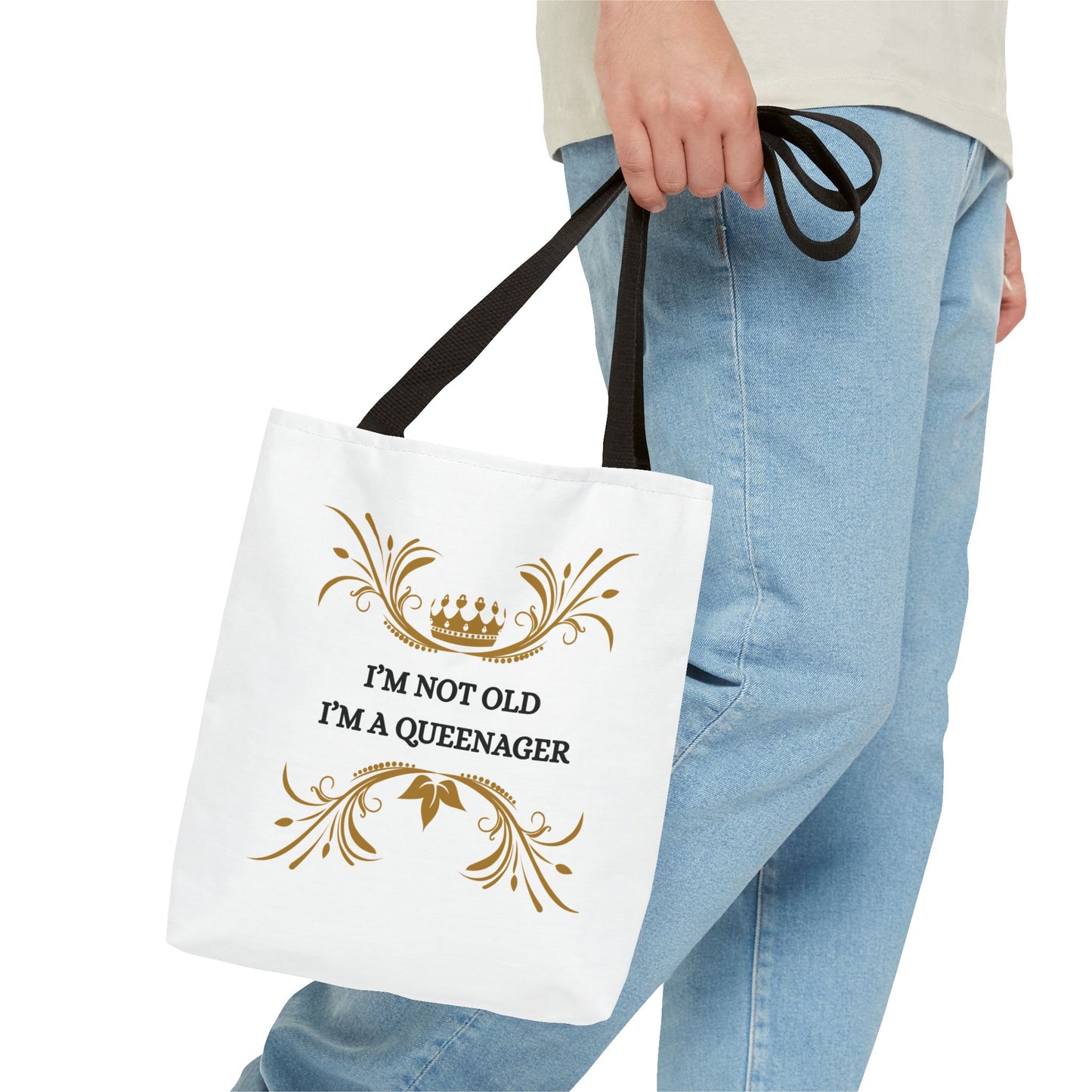 Queenager Tote Bag — “I’m Not Old I’m a Queenager” Gift Tote