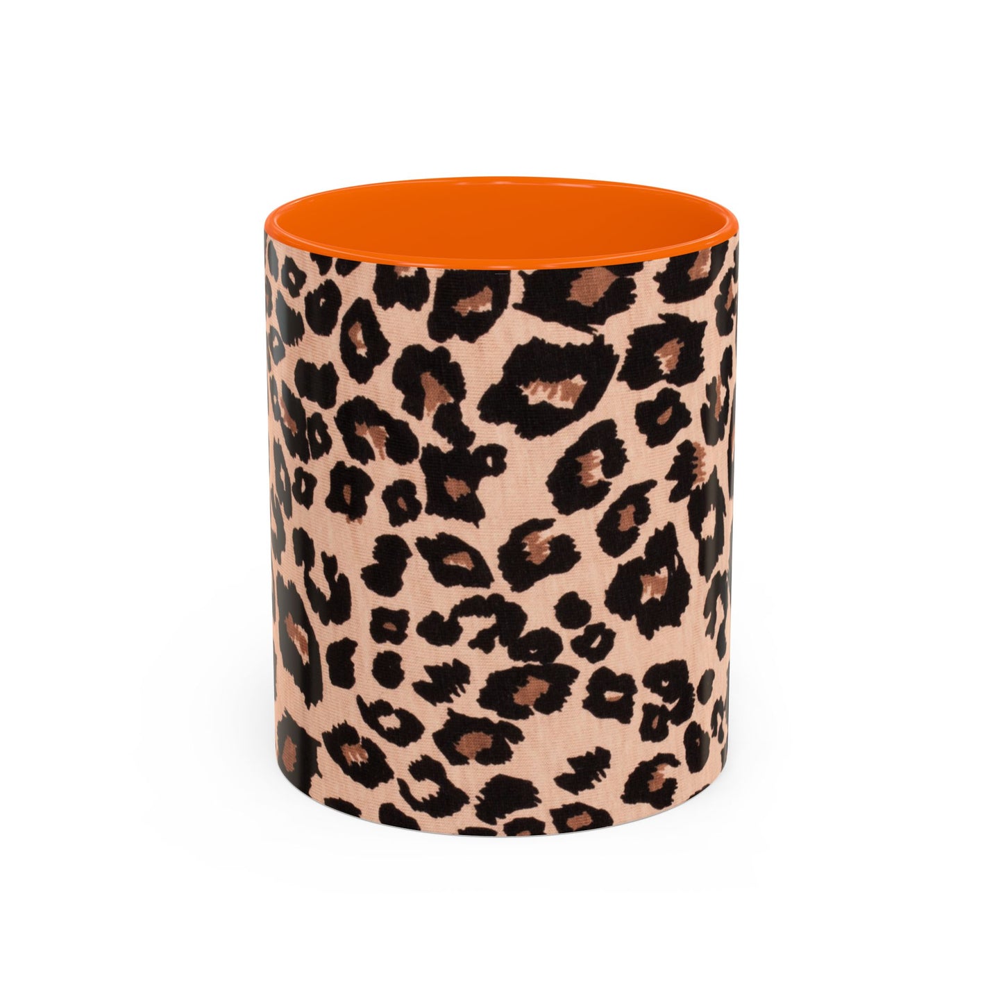 Leopard Print Accent Coffee Mug – 11/15oz Stylish Animal Print Ceramic Cup