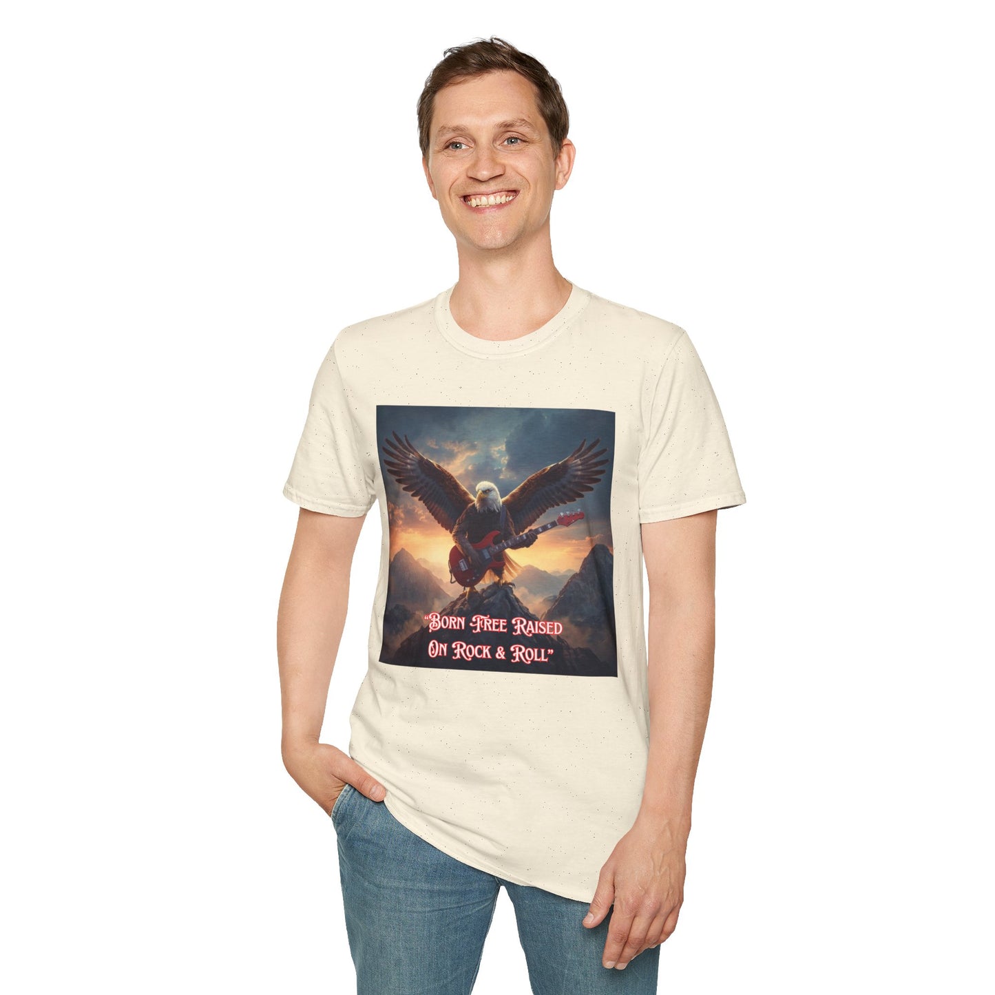 Rock & Roll Eagle T-Shirt — Born, Raised on Rock & Roll Graphic Tee