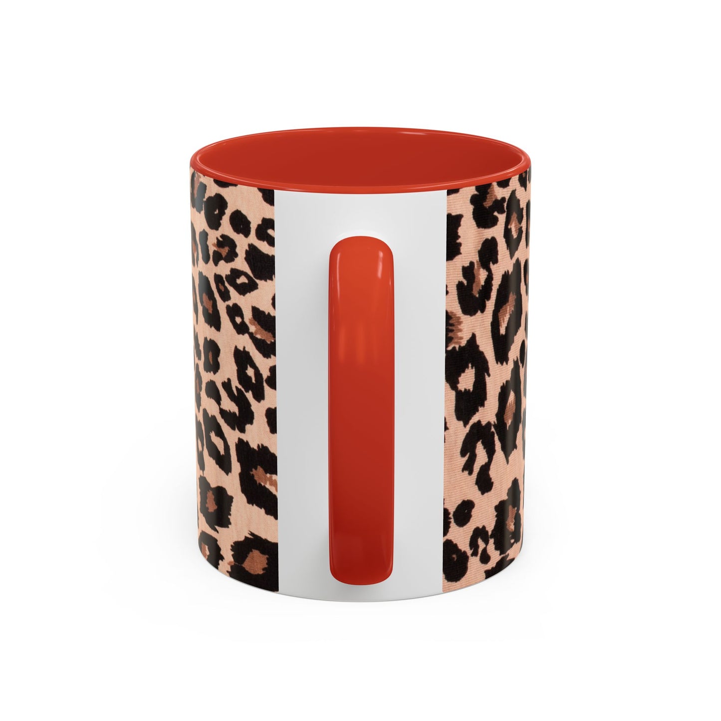 Leopard Print Accent Coffee Mug – 11/15oz Stylish Animal Print Ceramic Cup