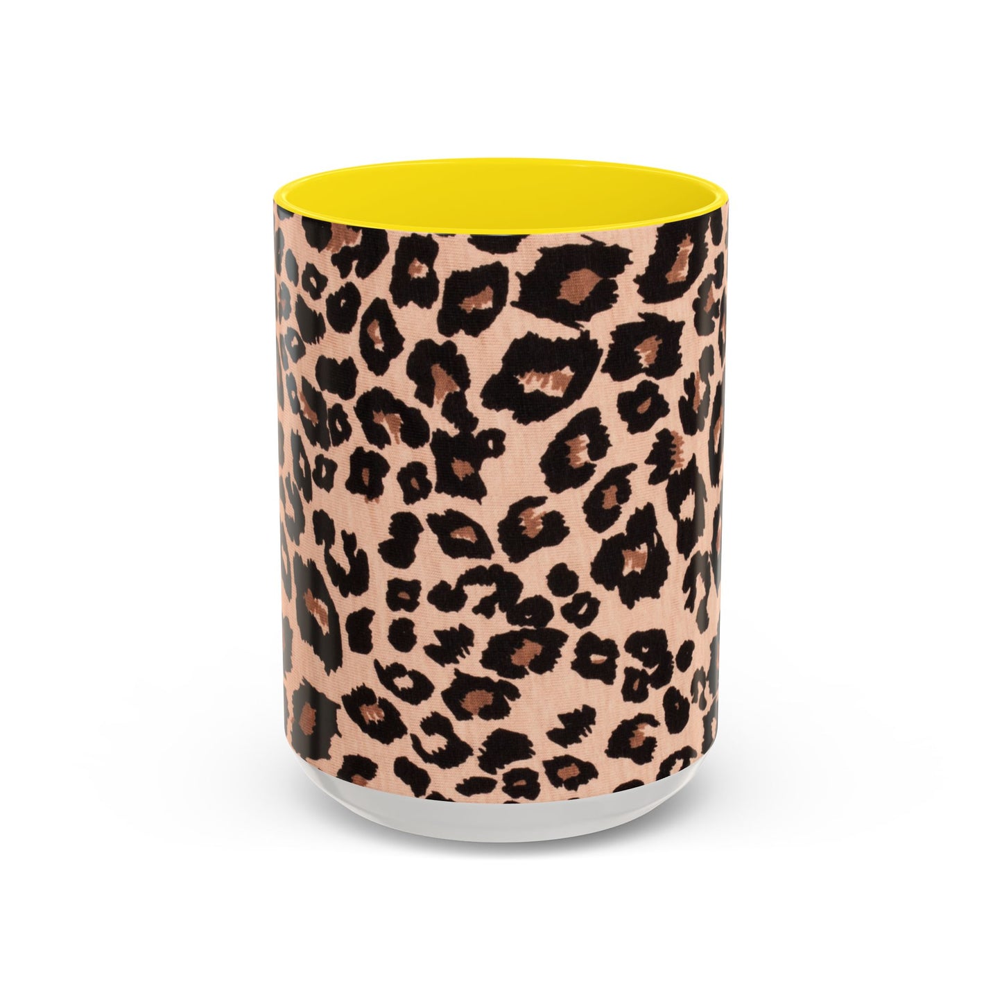 Leopard Print Accent Coffee Mug – 11/15oz Stylish Animal Print Ceramic Cup
