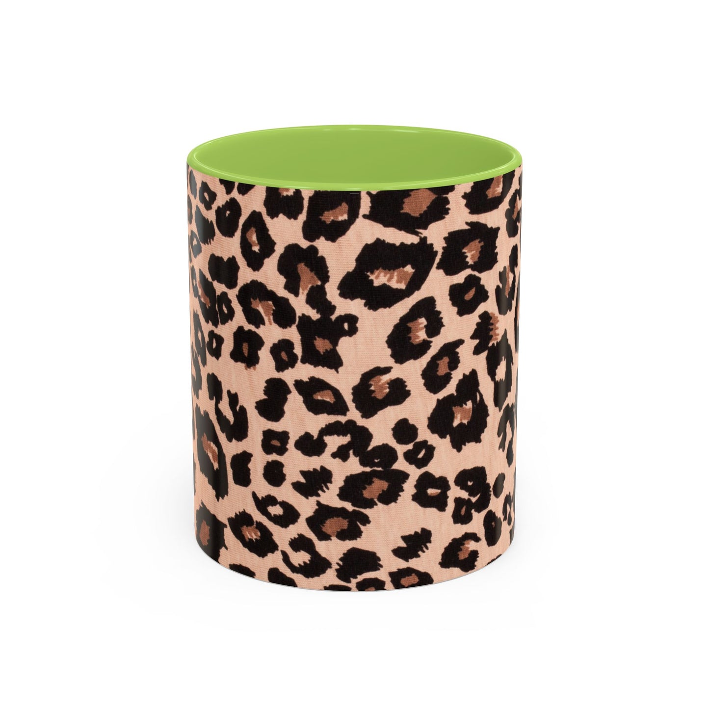 Leopard Print Accent Coffee Mug – 11/15oz Stylish Animal Print Ceramic Cup