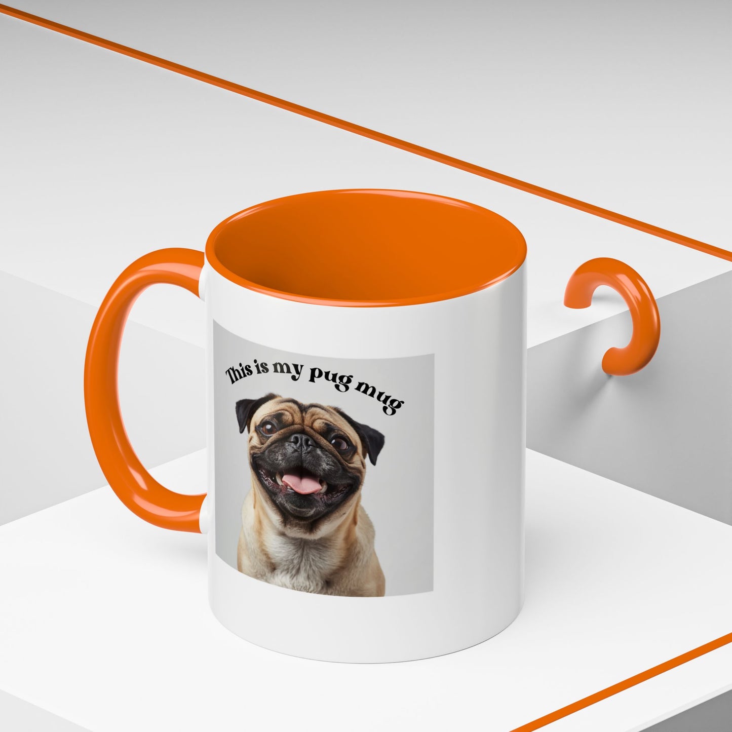 Pug Coffee Mug — "This is my pug mug" Accent Ceramic Cup (11/15oz)