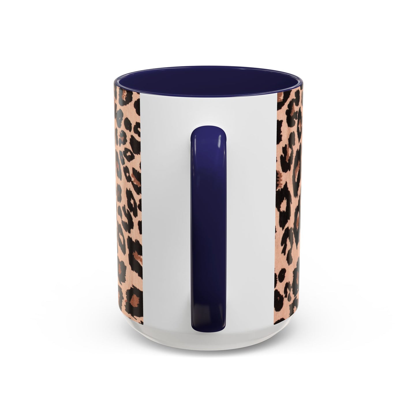 Leopard Print Accent Coffee Mug – 11/15oz Stylish Animal Print Ceramic Cup