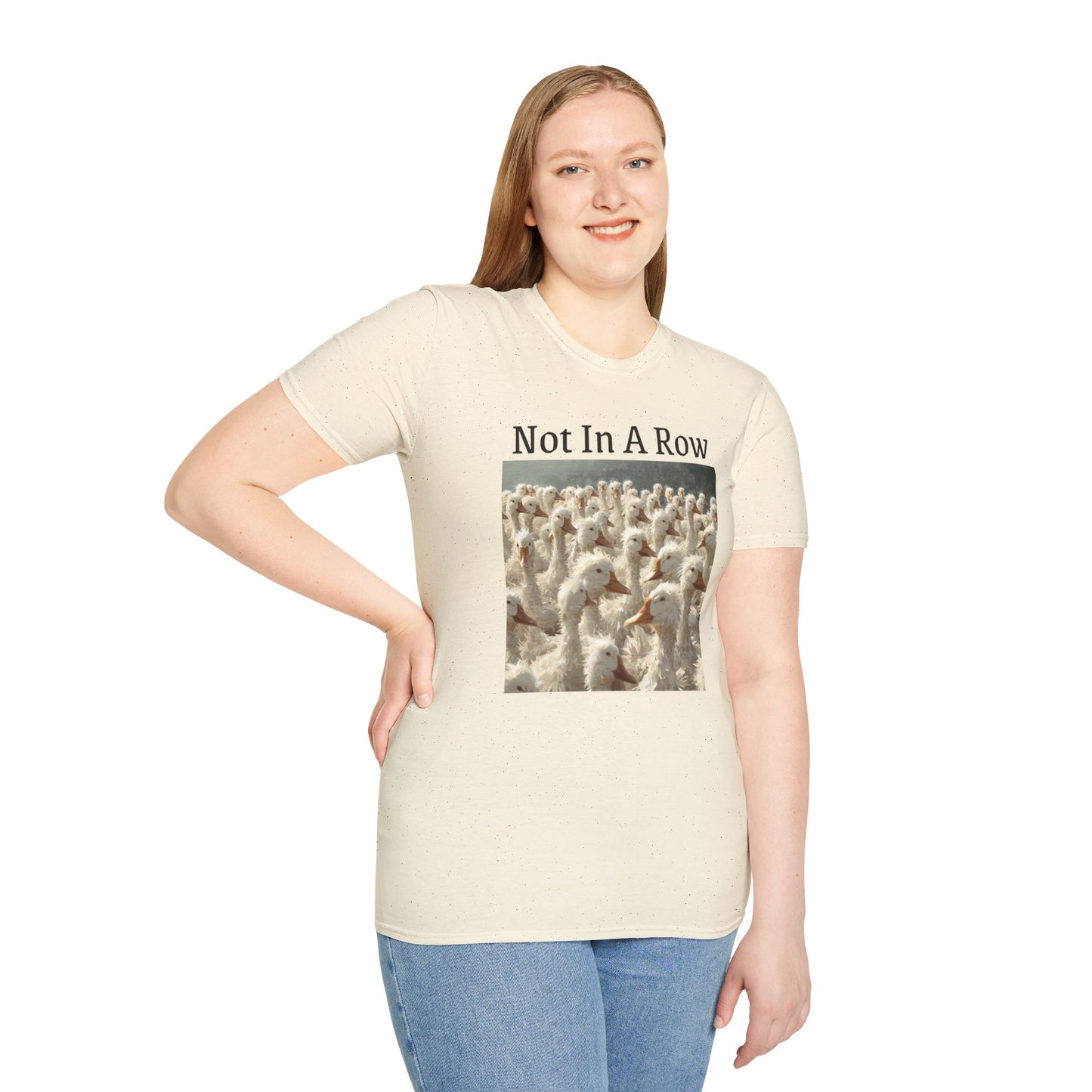 T-Shirt — "Not In A Row" Duck Flock Graphic Tee