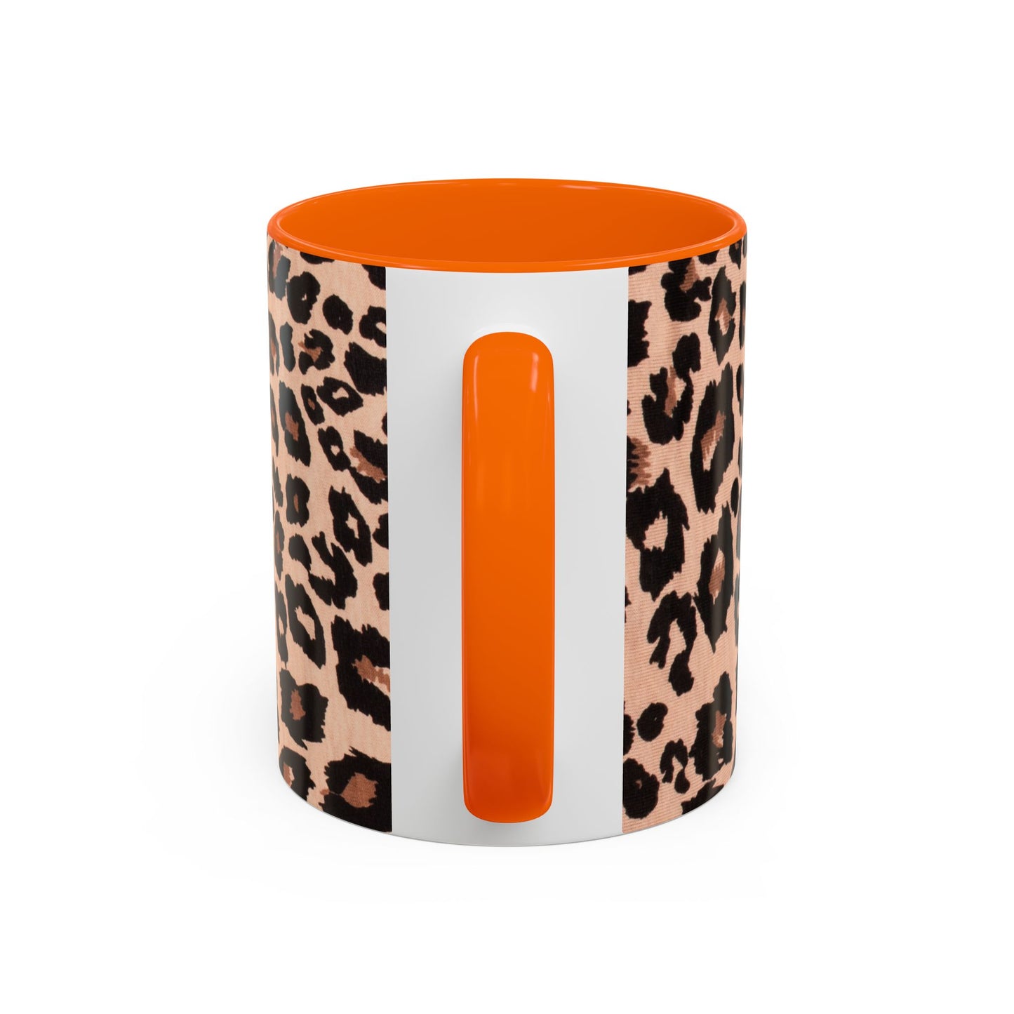 Leopard Print Accent Coffee Mug – 11/15oz Stylish Animal Print Ceramic Cup
