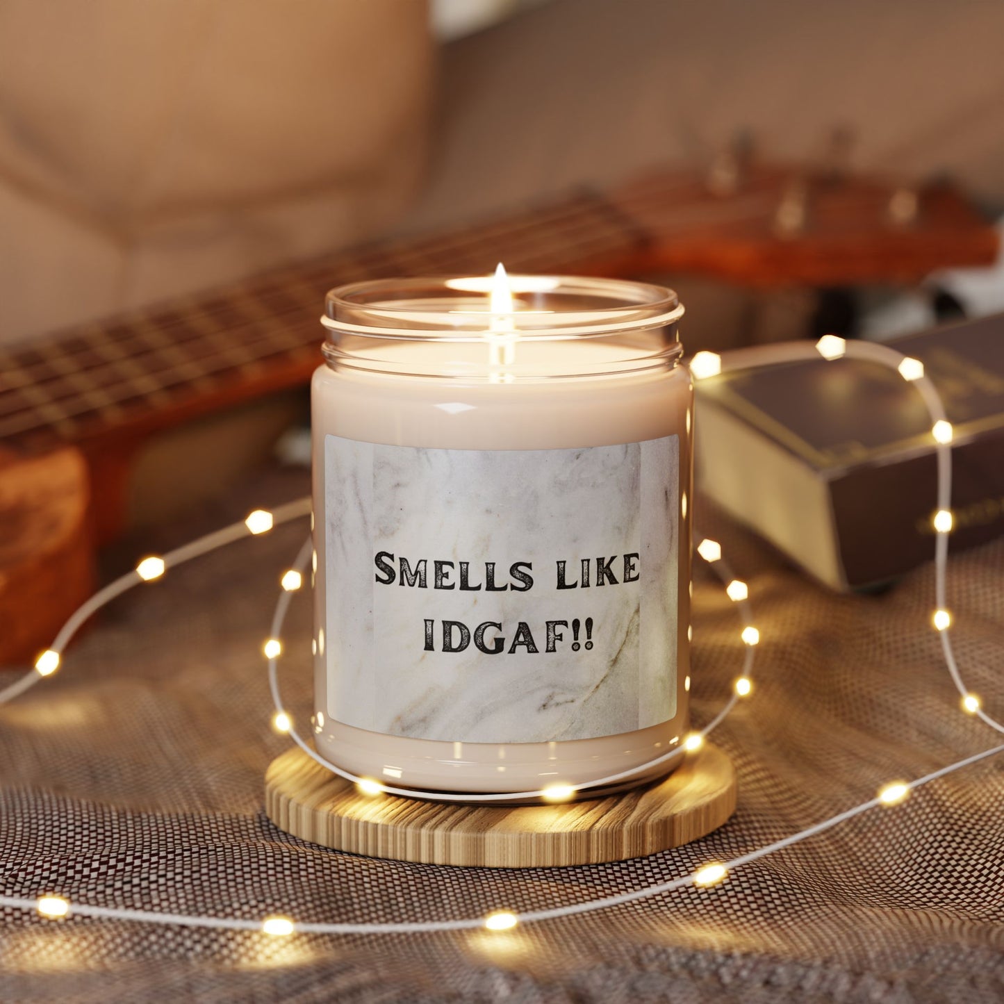 Smells Like IDGAF Soy Candle — 9oz Scented Jar, Funny Spa Gift