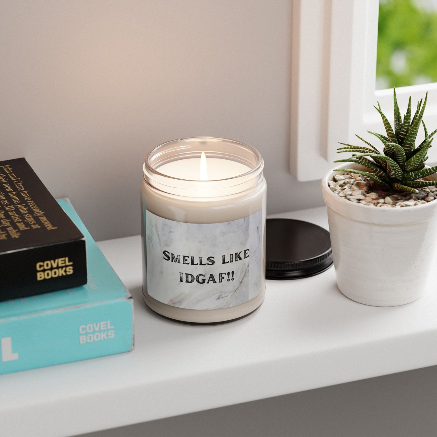 Smells Like IDGAF Soy Candle — 9oz Scented Jar, Funny Spa Gift