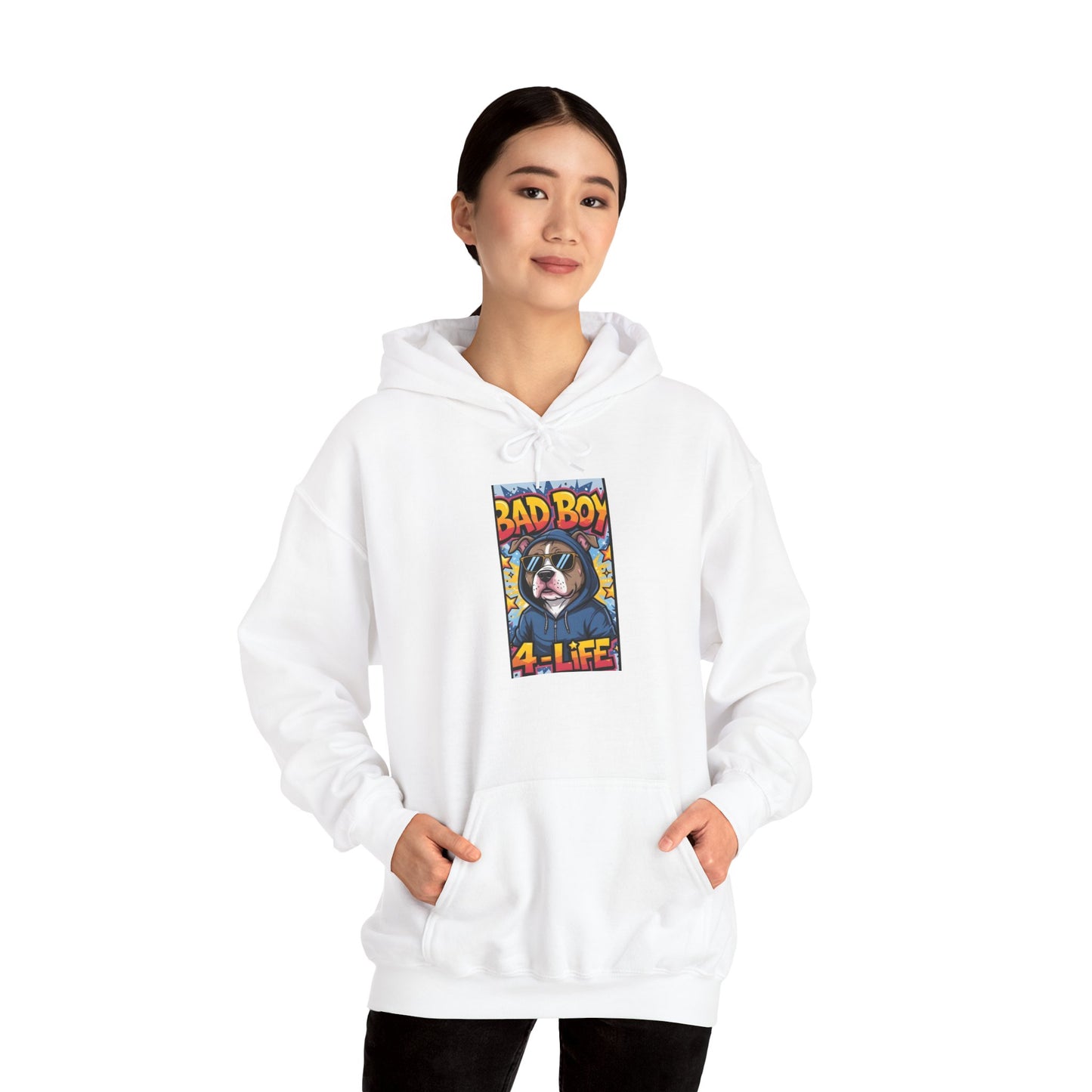 Bad Boy 4 Life Hoodie – Cute Bulldog Graphic Pullover