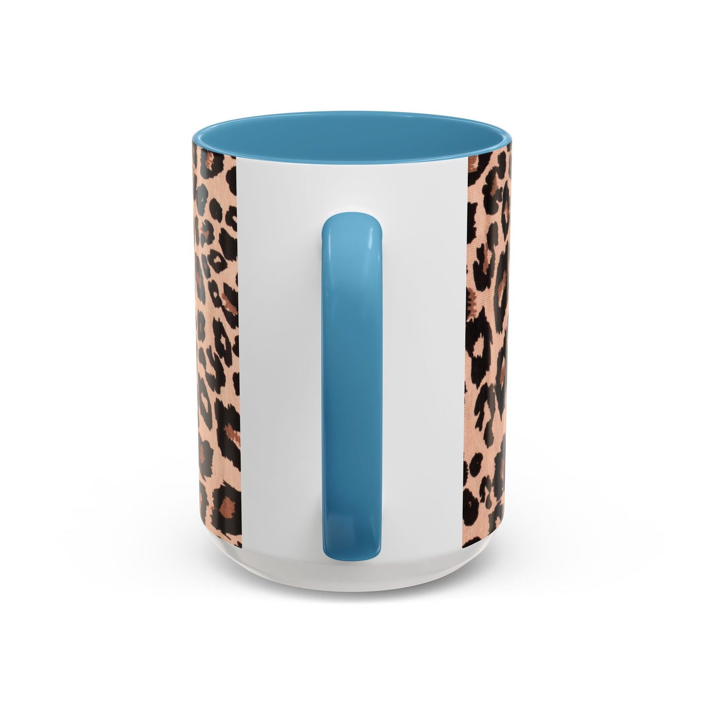 Leopard Print Accent Coffee Mug – 11/15oz Stylish Animal Print Ceramic Cup