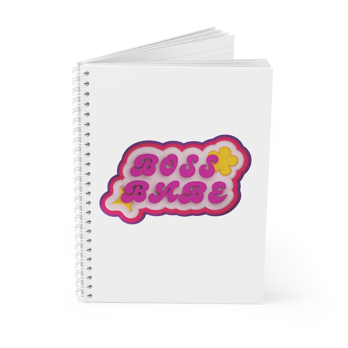 Boss Babe Spiral Notebook — Retro Pink Floral Motivational Journal for Women
