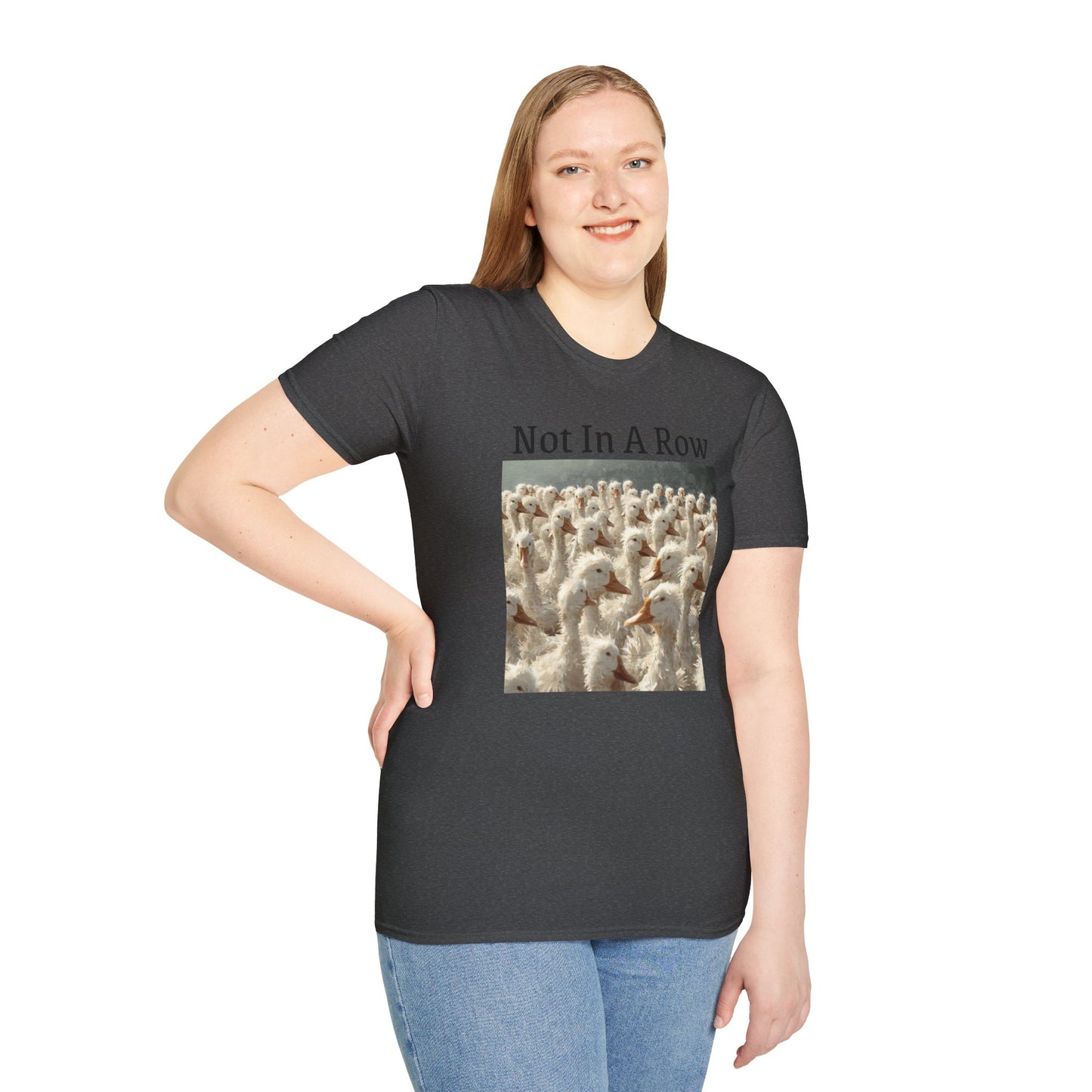 T-Shirt — "Not In A Row" Duck Flock Graphic Tee