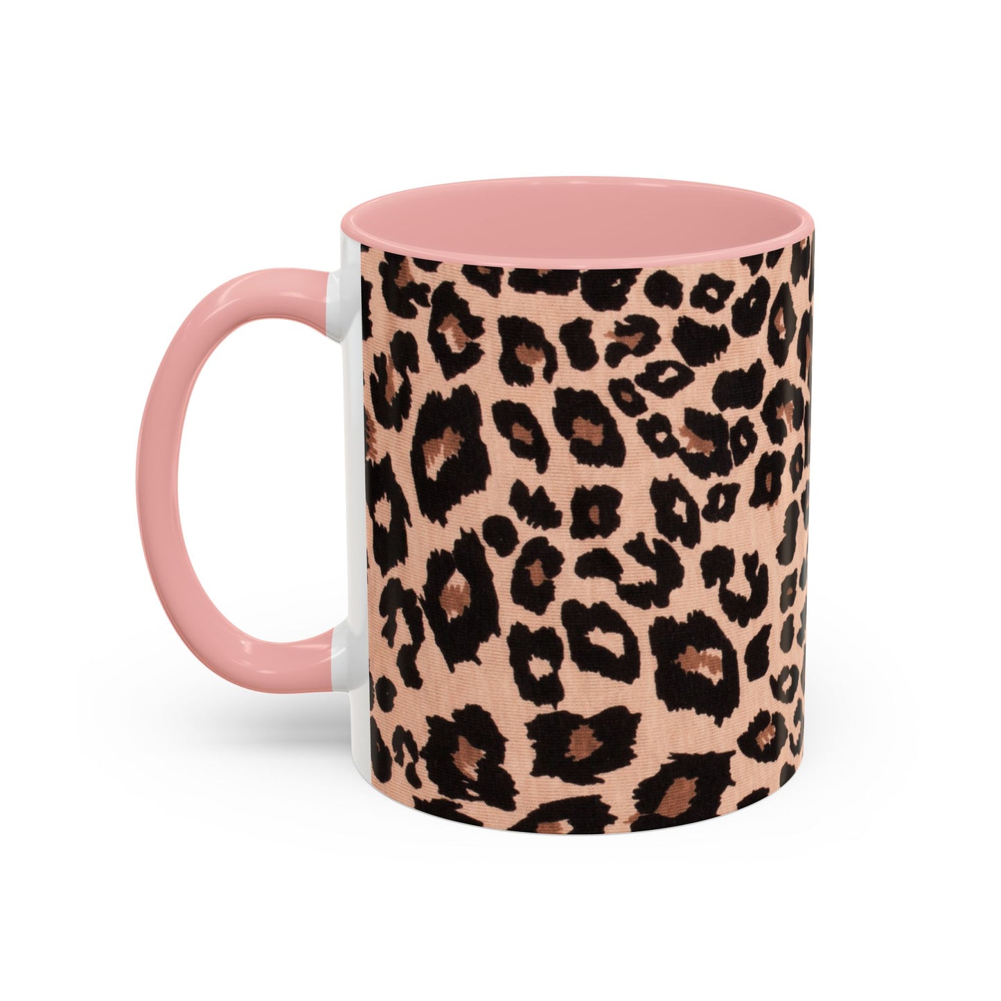 Leopard Print Accent Coffee Mug – 11/15oz Stylish Animal Print Ceramic Cup