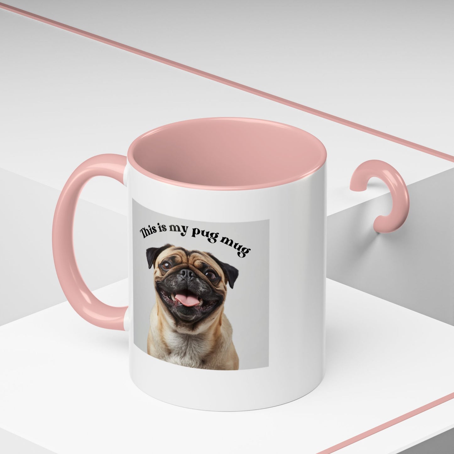 Pug Coffee Mug — "This is my pug mug" Accent Ceramic Cup (11/15oz)