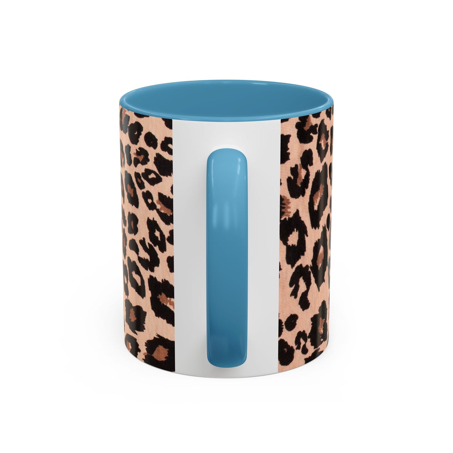 Leopard Print Accent Coffee Mug – 11/15oz Stylish Animal Print Ceramic Cup