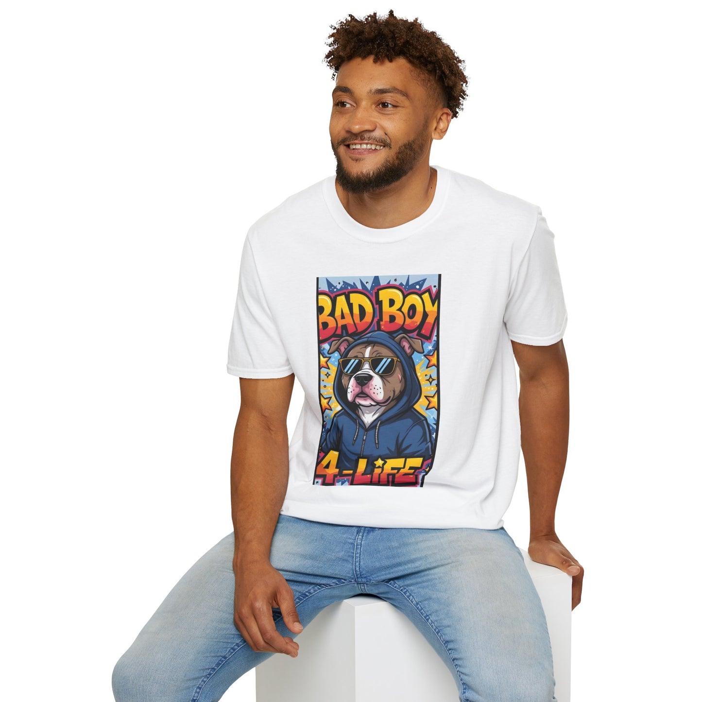 Bad Boy 4-LIFE Dog T-Shirt – Cool Pitbull Hoodie Graphic Tee
