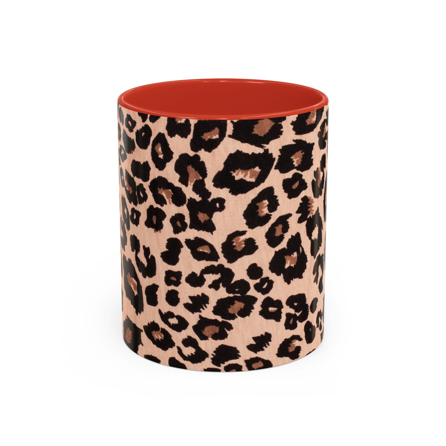 Leopard Print Accent Coffee Mug – 11/15oz Stylish Animal Print Ceramic Cup
