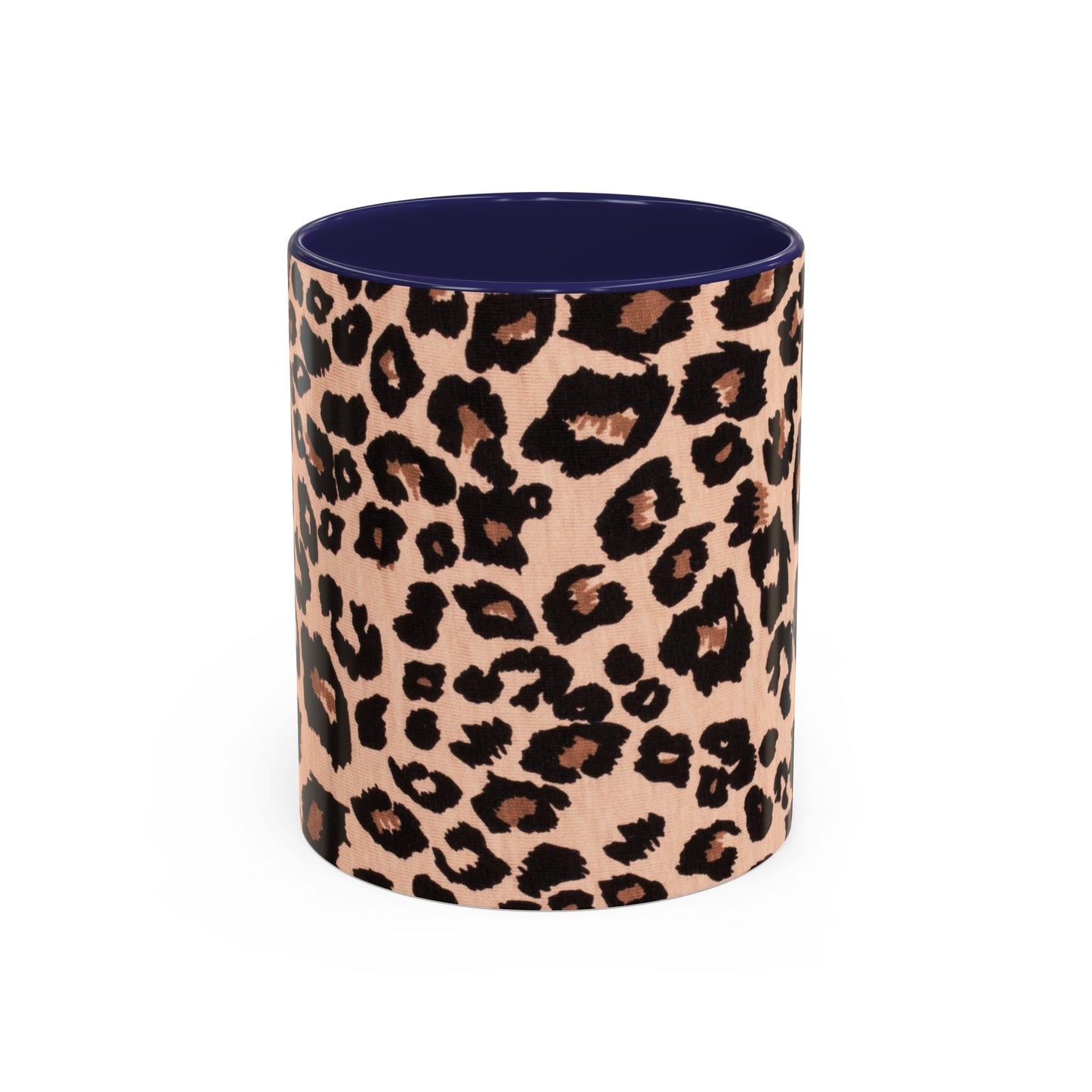 Leopard Print Accent Coffee Mug – 11/15oz Stylish Animal Print Ceramic Cup