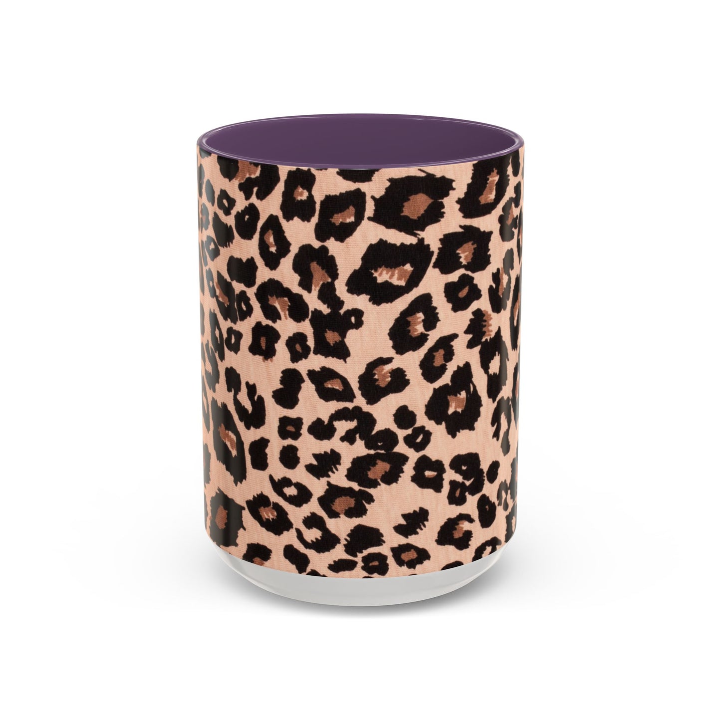 Leopard Print Accent Coffee Mug – 11/15oz Stylish Animal Print Ceramic Cup