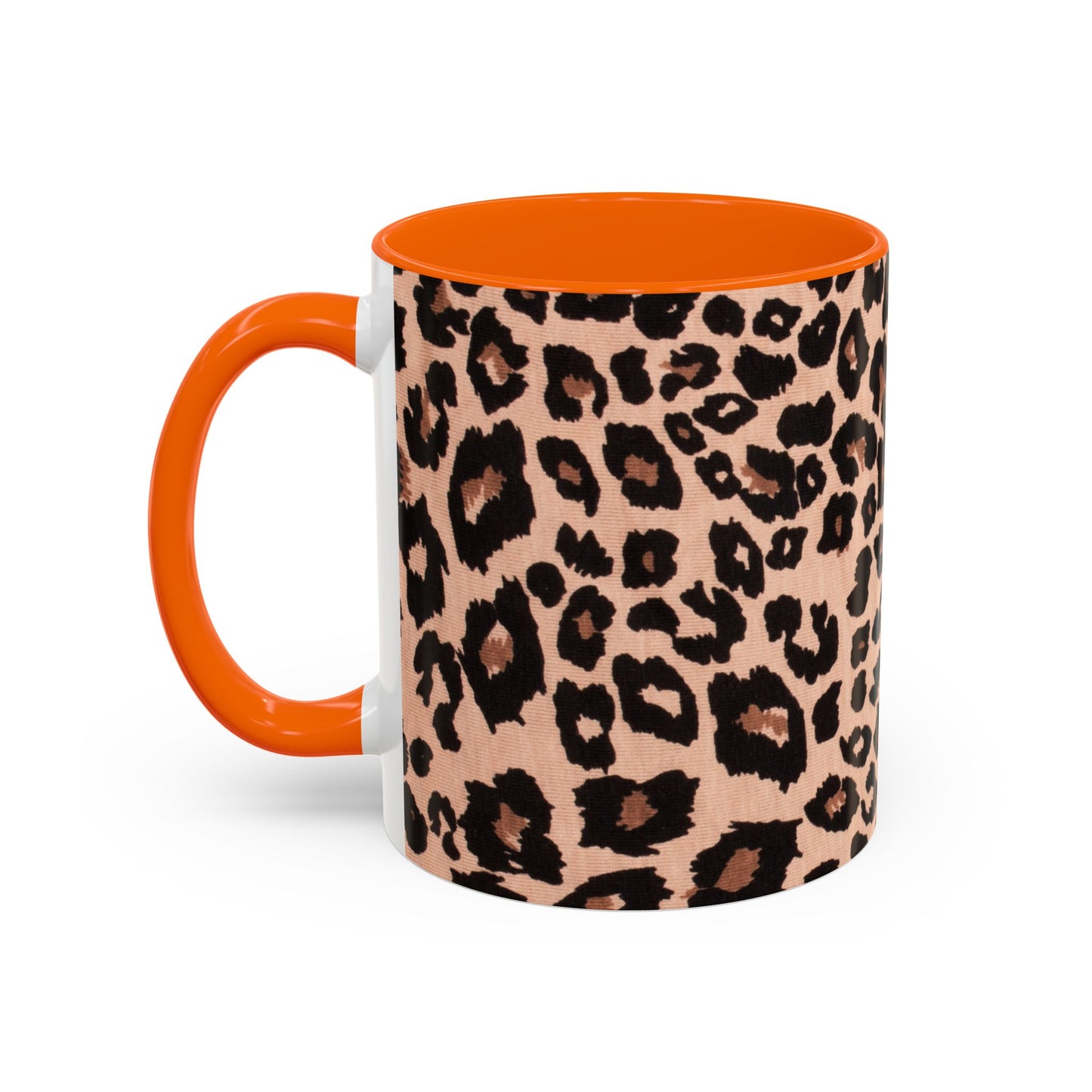 Leopard Print Accent Coffee Mug – 11/15oz Stylish Animal Print Ceramic Cup