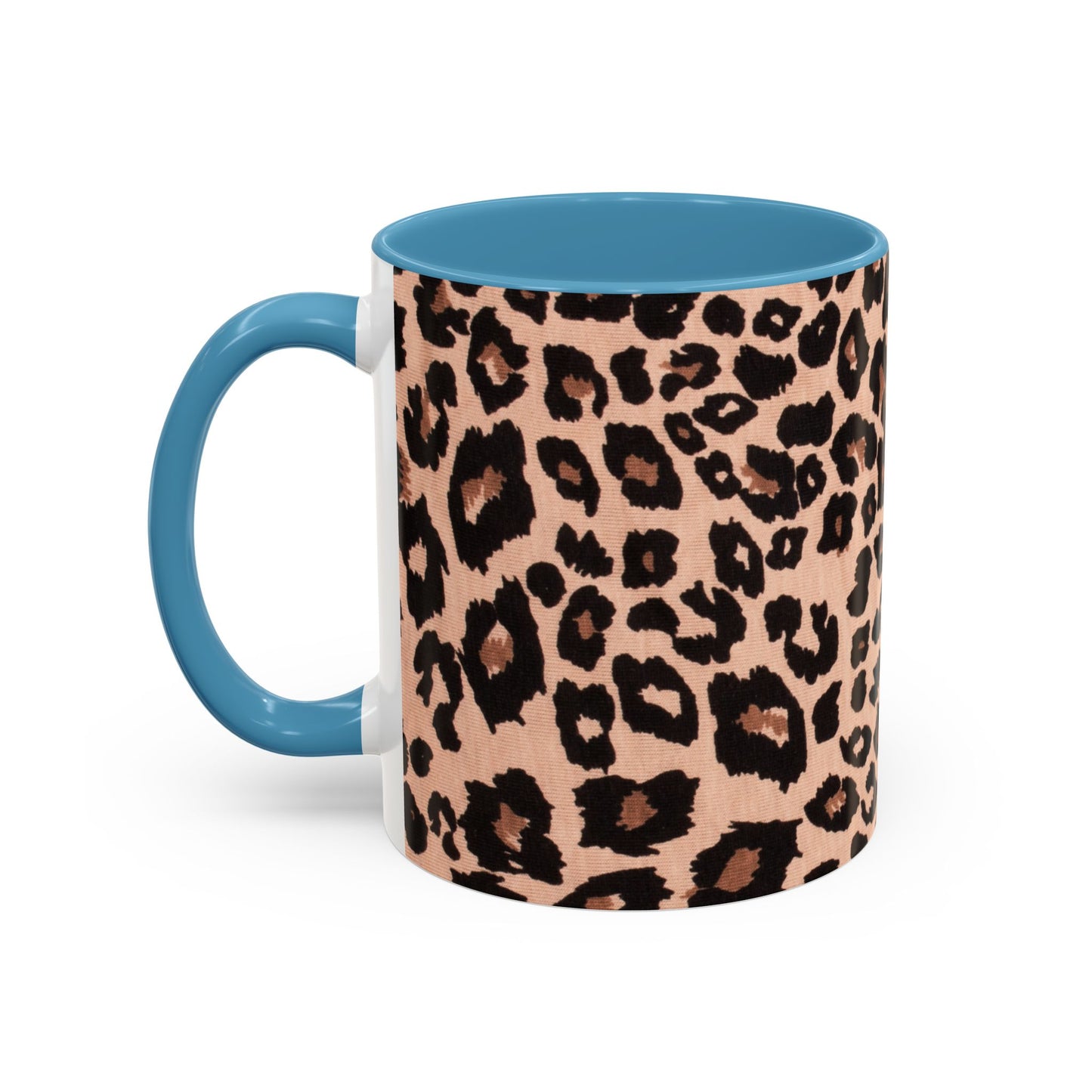 Leopard Print Accent Coffee Mug – 11/15oz Stylish Animal Print Ceramic Cup