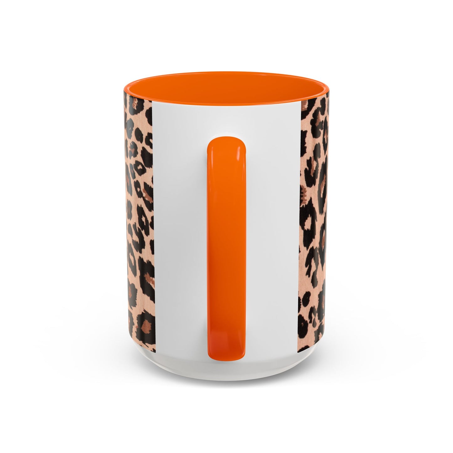 Leopard Print Accent Coffee Mug – 11/15oz Stylish Animal Print Ceramic Cup