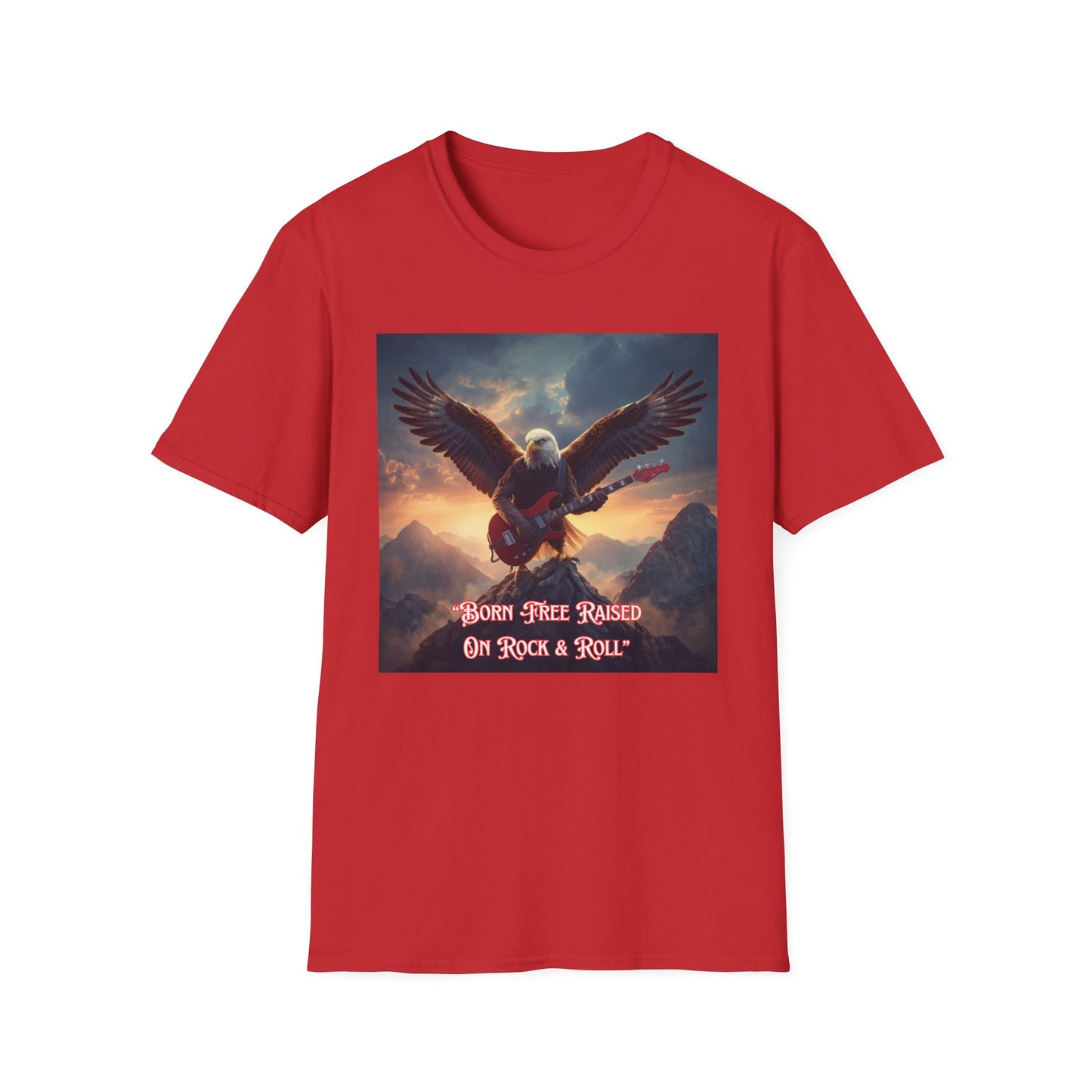 Rock & Roll Eagle T-Shirt — Born, Raised on Rock & Roll Graphic Tee
