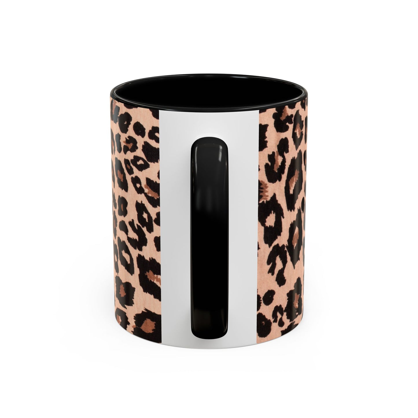 Leopard Print Accent Coffee Mug – 11/15oz Stylish Animal Print Ceramic Cup