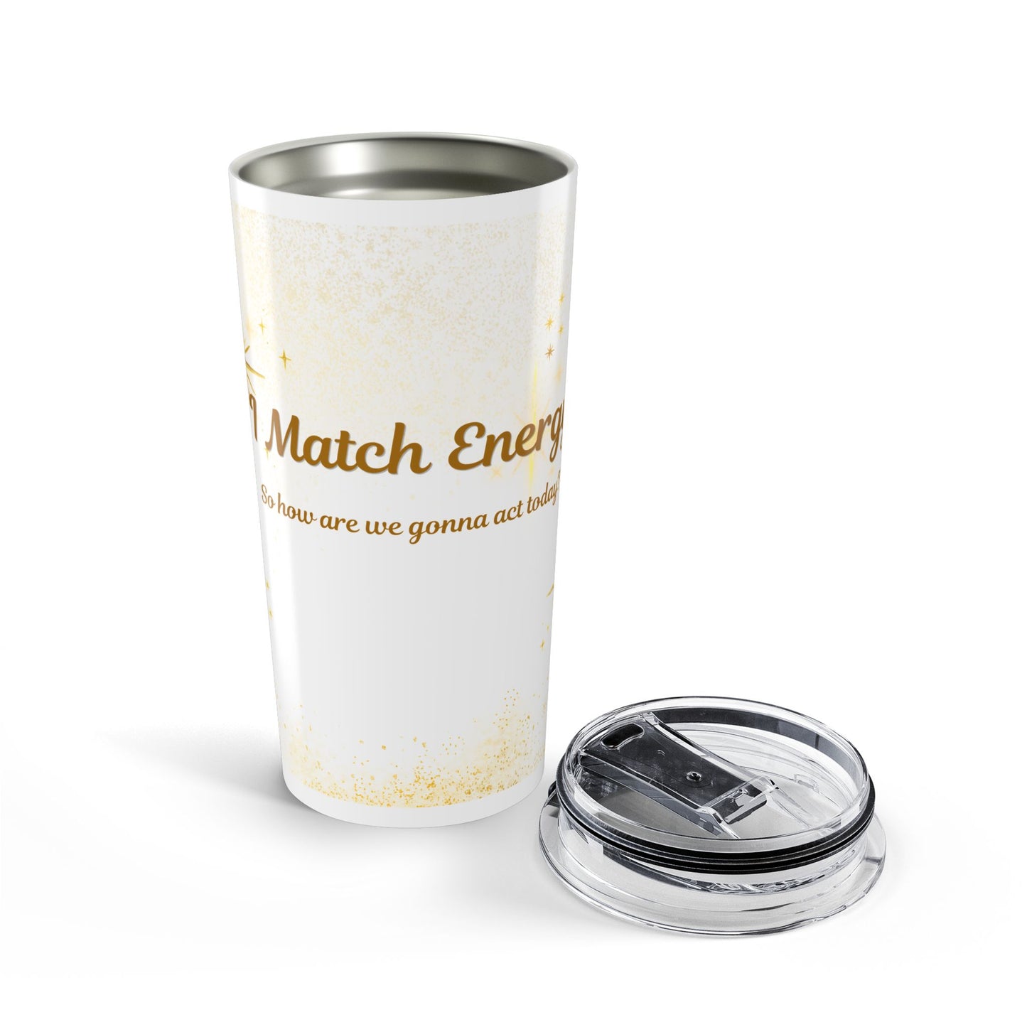 20oz 'Match Energy' Insulated Tumbler – Gold Script Travel Cup