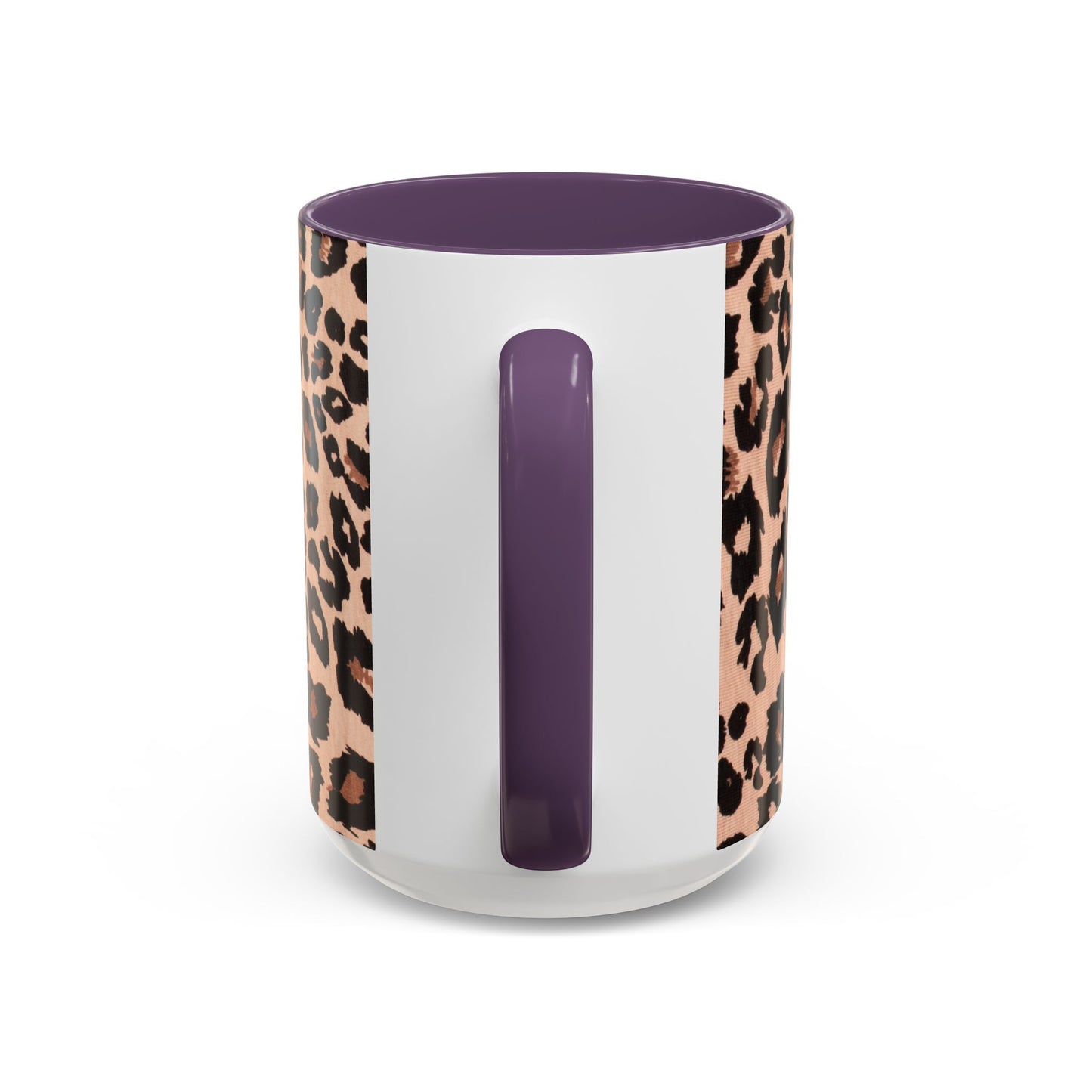 Leopard Print Accent Coffee Mug – 11/15oz Stylish Animal Print Ceramic Cup