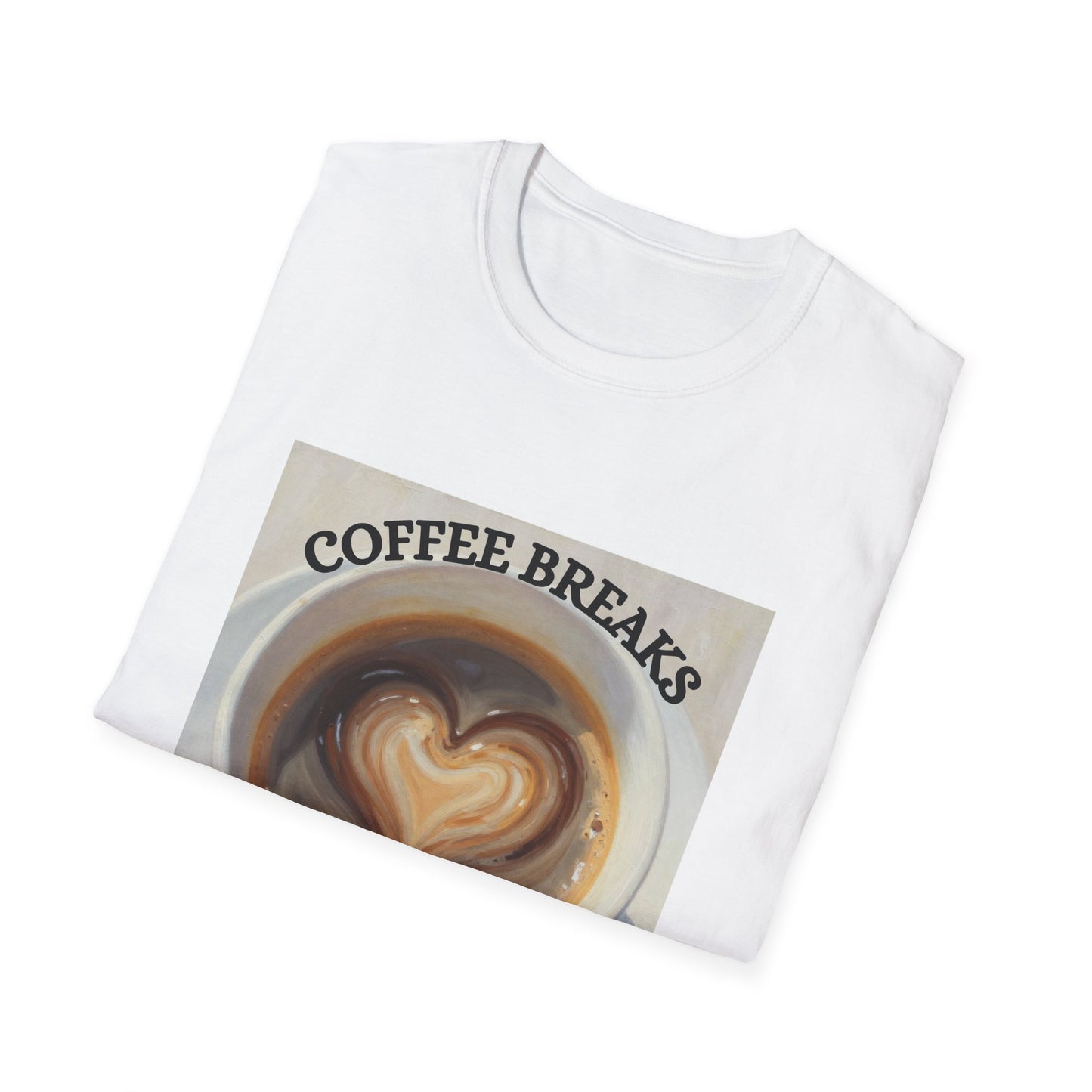 Coffee Breaks & Bestie Dates T-Shirt — Latte Heart Graphic Tee for Coffee Lovers