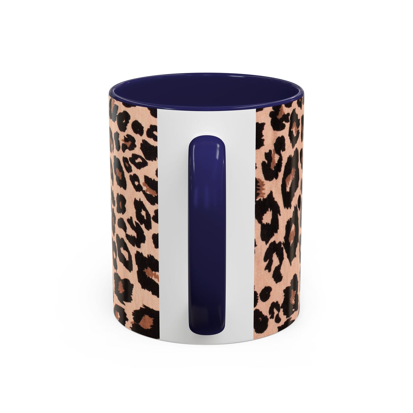 Leopard Print Accent Coffee Mug – 11/15oz Stylish Animal Print Ceramic Cup