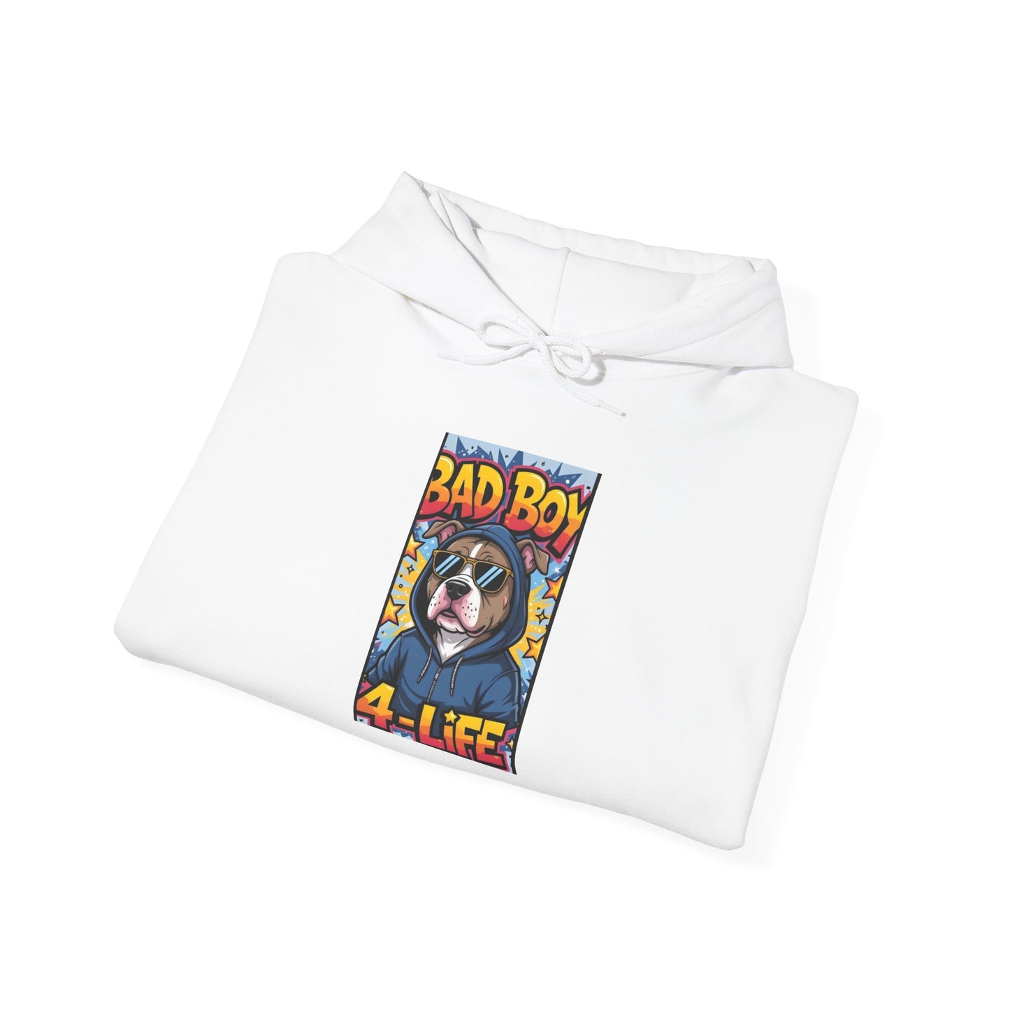 Bad Boy 4 Life Hoodie – Cute Bulldog Graphic Pullover