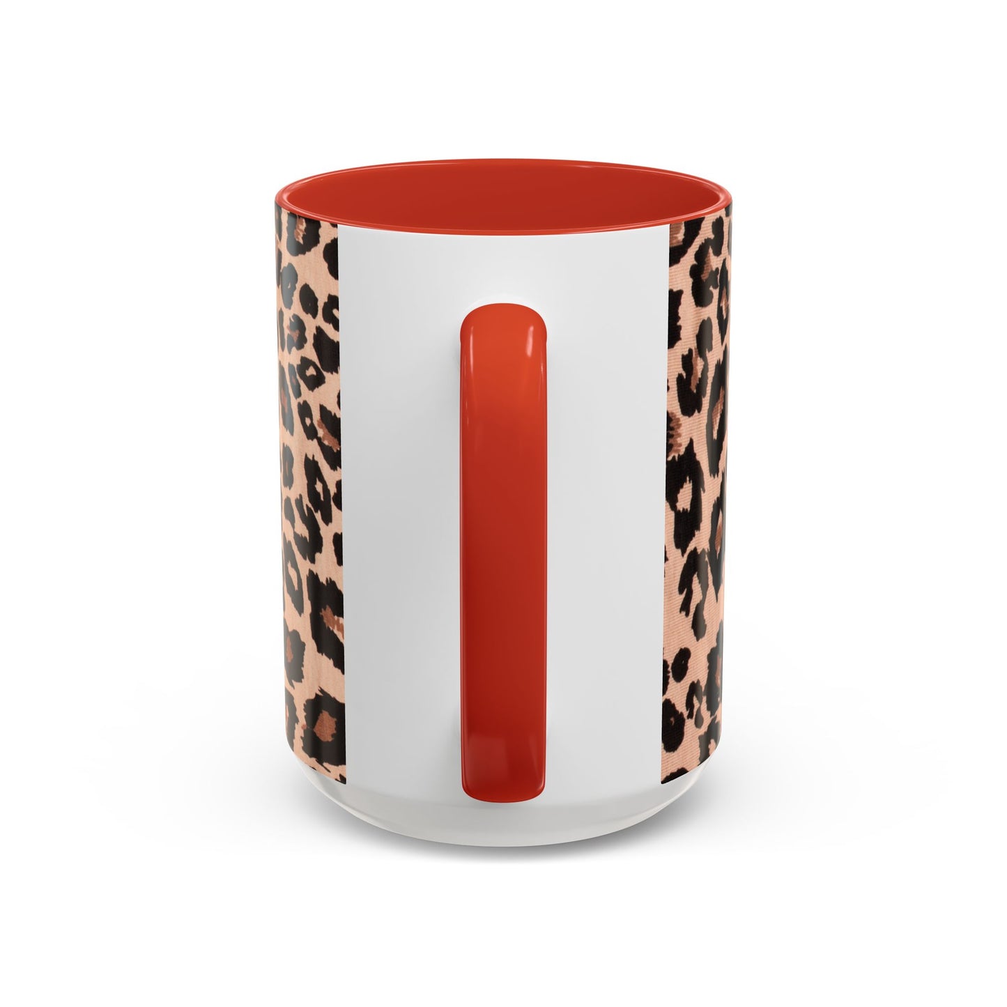 Leopard Print Accent Coffee Mug – 11/15oz Stylish Animal Print Ceramic Cup