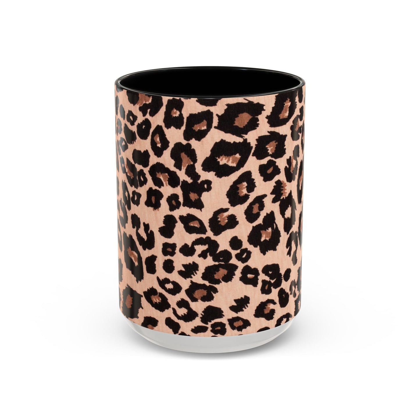 Leopard Print Accent Coffee Mug – 11/15oz Stylish Animal Print Ceramic Cup
