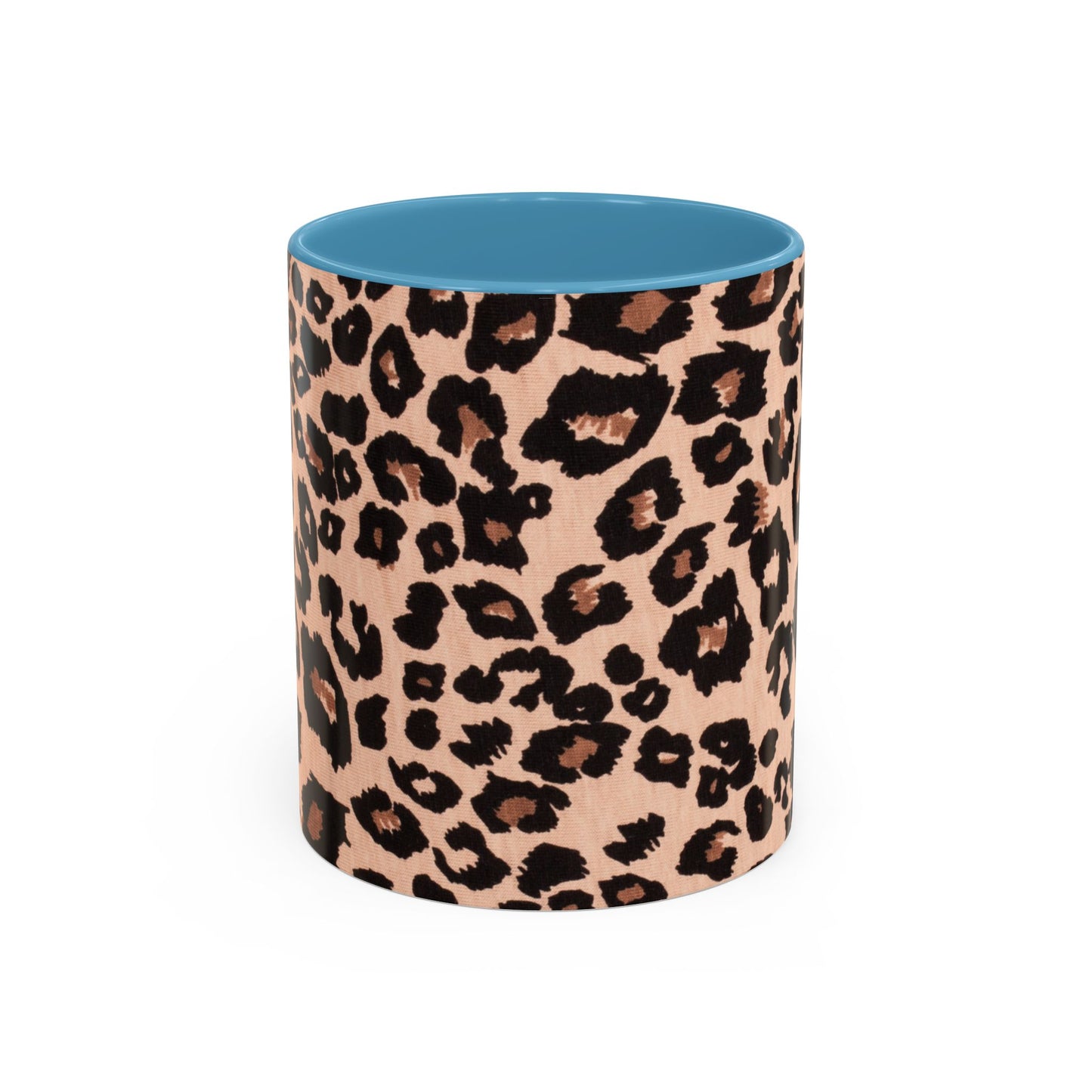 Leopard Print Accent Coffee Mug – 11/15oz Stylish Animal Print Ceramic Cup