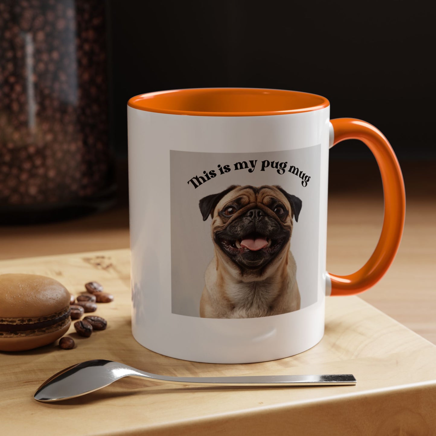 Pug Coffee Mug — "This is my pug mug" Accent Ceramic Cup (11/15oz)