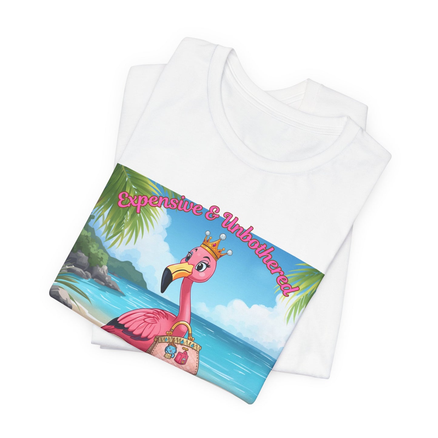 Flamingo Beach Vacation T‑Shirt — 'Paradise & Wanderlust' Tropical Graphic Tee